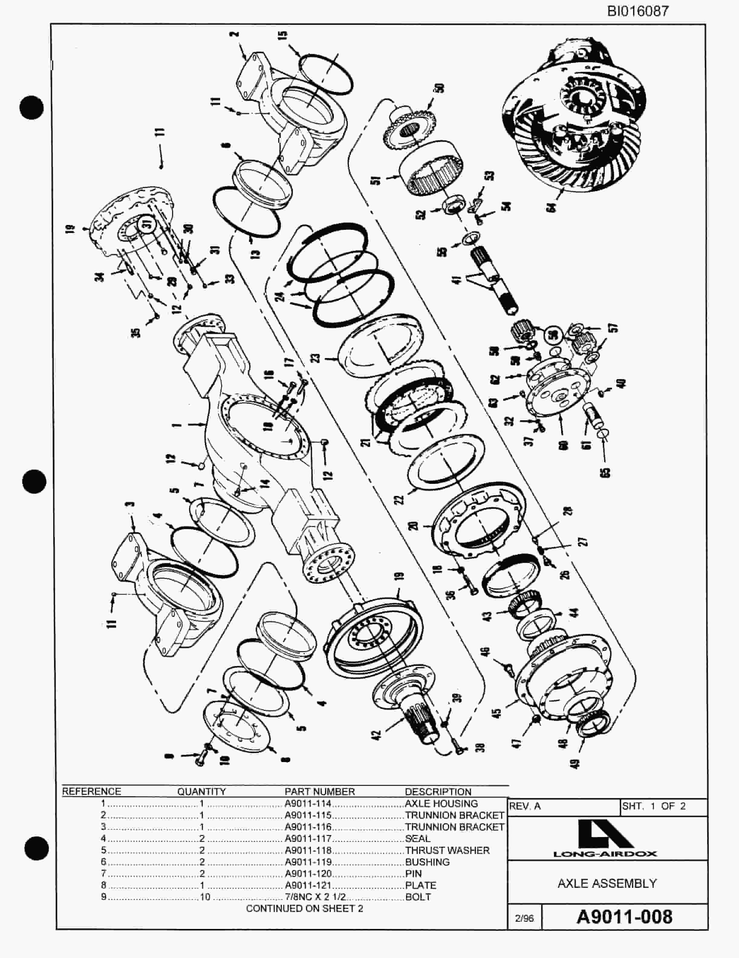 Bucyrus 6418 Parts Catalog BI016087-3