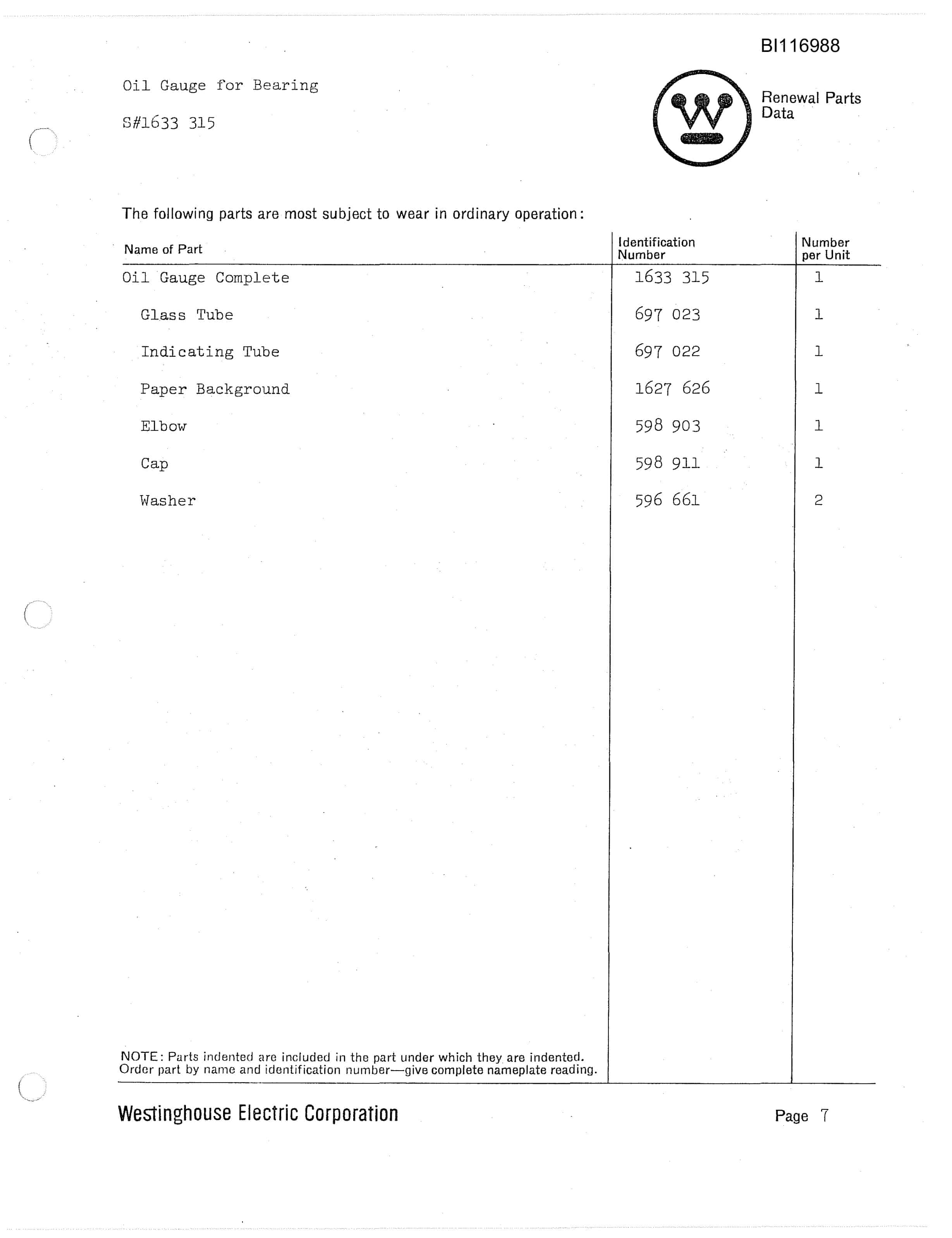 Bucyrus 650-B Electric Dragline Parts Catalog BI116988-3