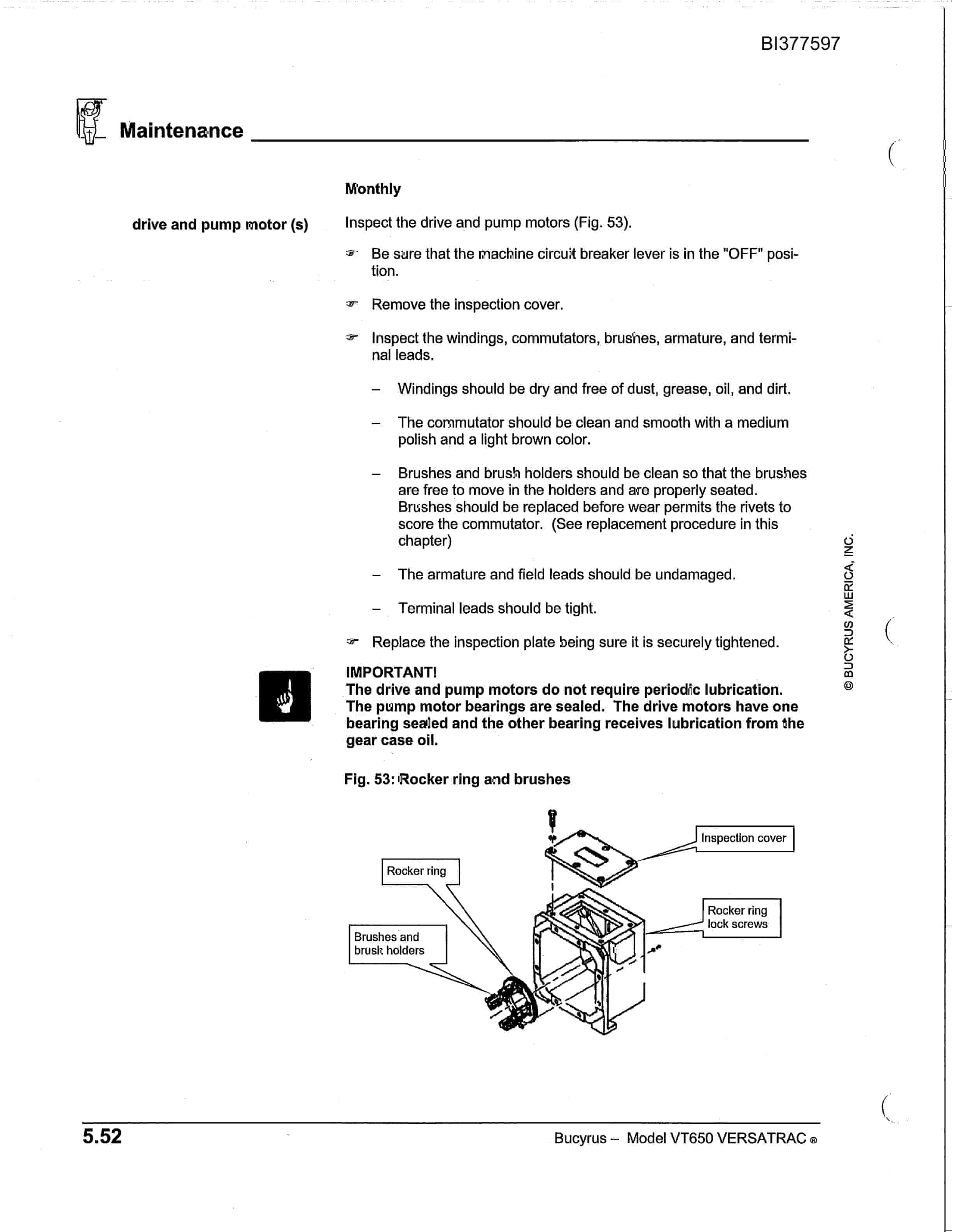 Bucyrus 650 Versatrac Parts Catalog BI377597-4