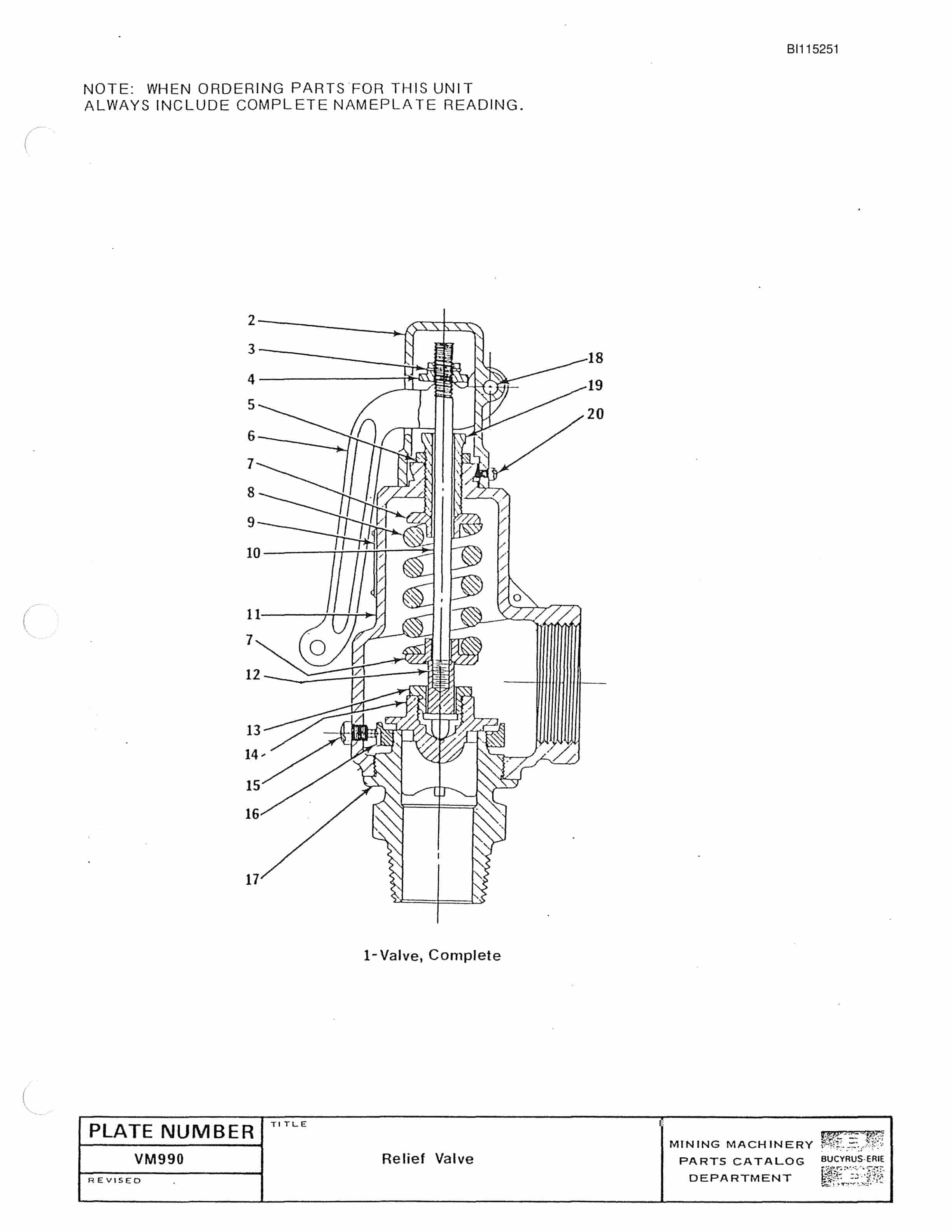 Bucyrus 680W Walking Dragline Parts Catalog BI115251-3