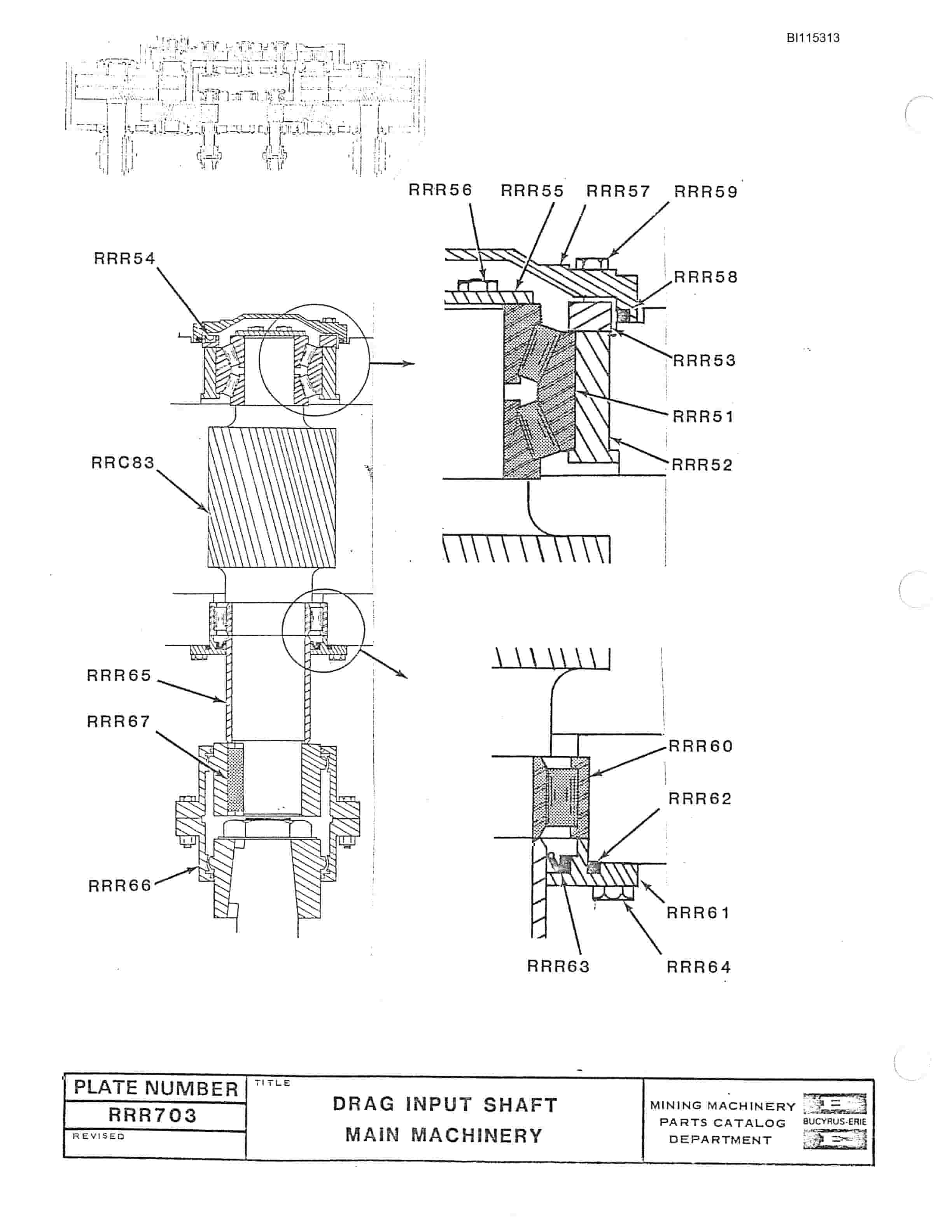 Bucyrus 680W Walking Dragline Parts Catalog BI115313-3