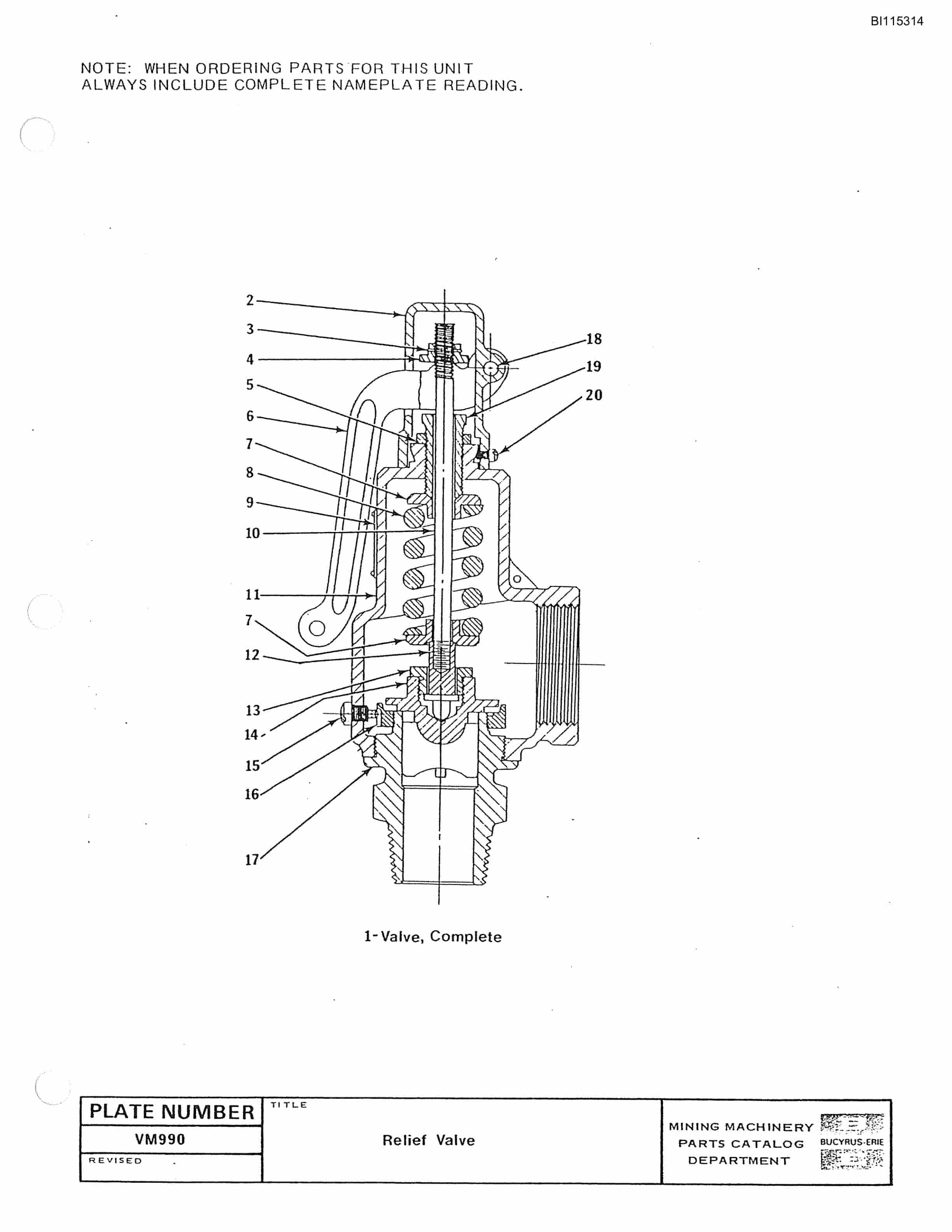 Bucyrus 680W Walking Dragline Parts Catalog BI115314-3