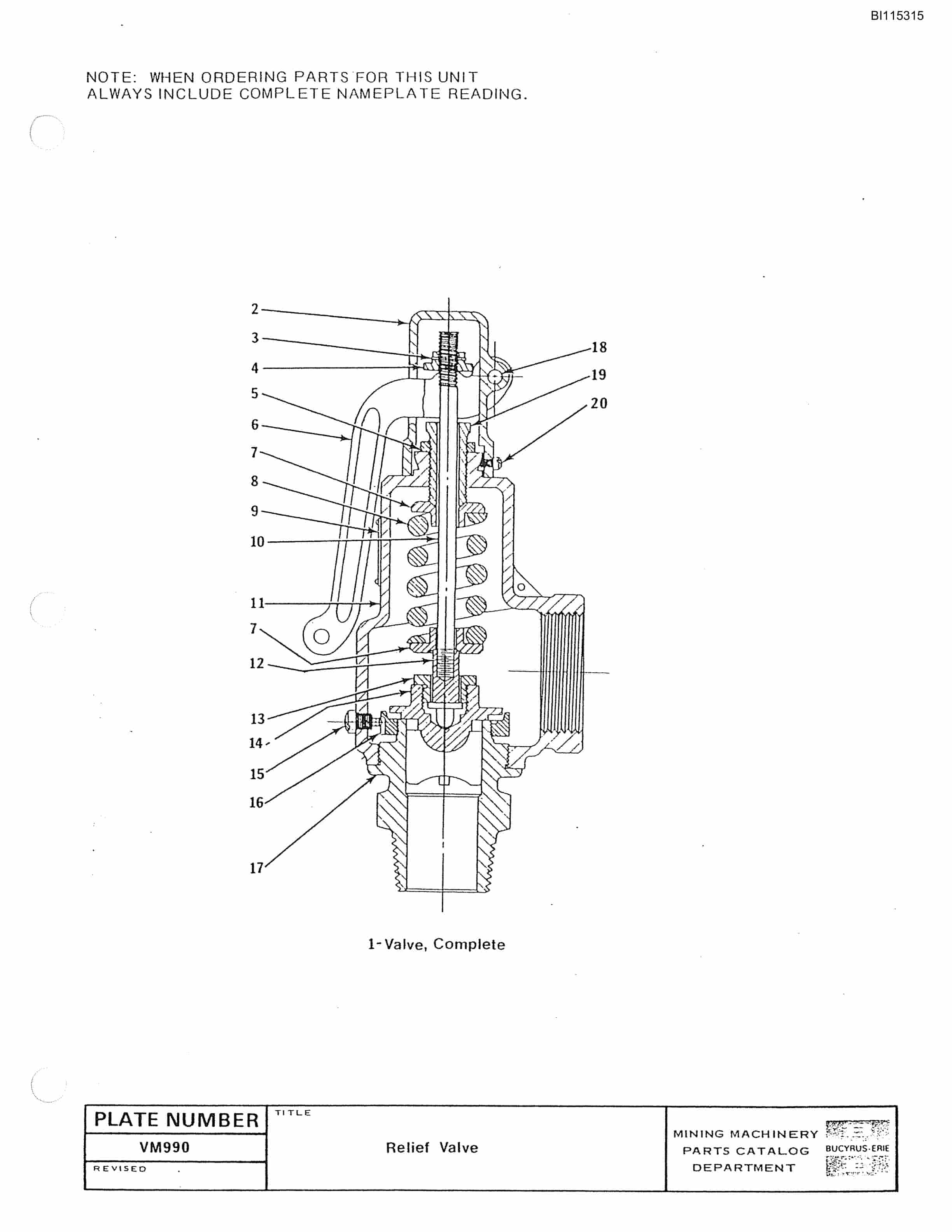 Bucyrus 680W Walking Dragline Parts Catalog BI115315-3