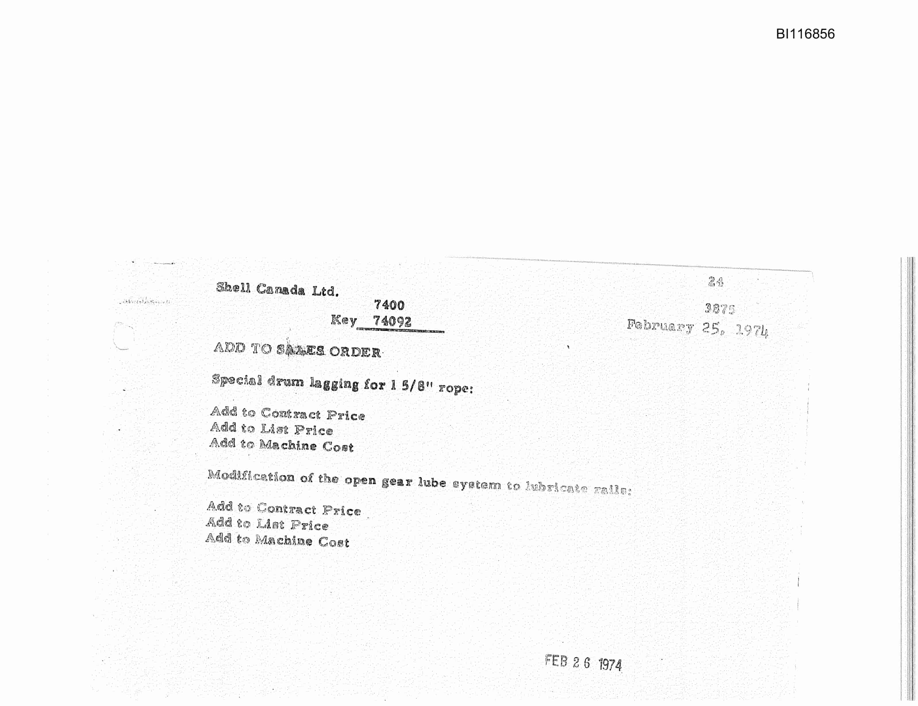 Bucyrus 7400-E Walking Dragline Parts Catalog BI116856-4
