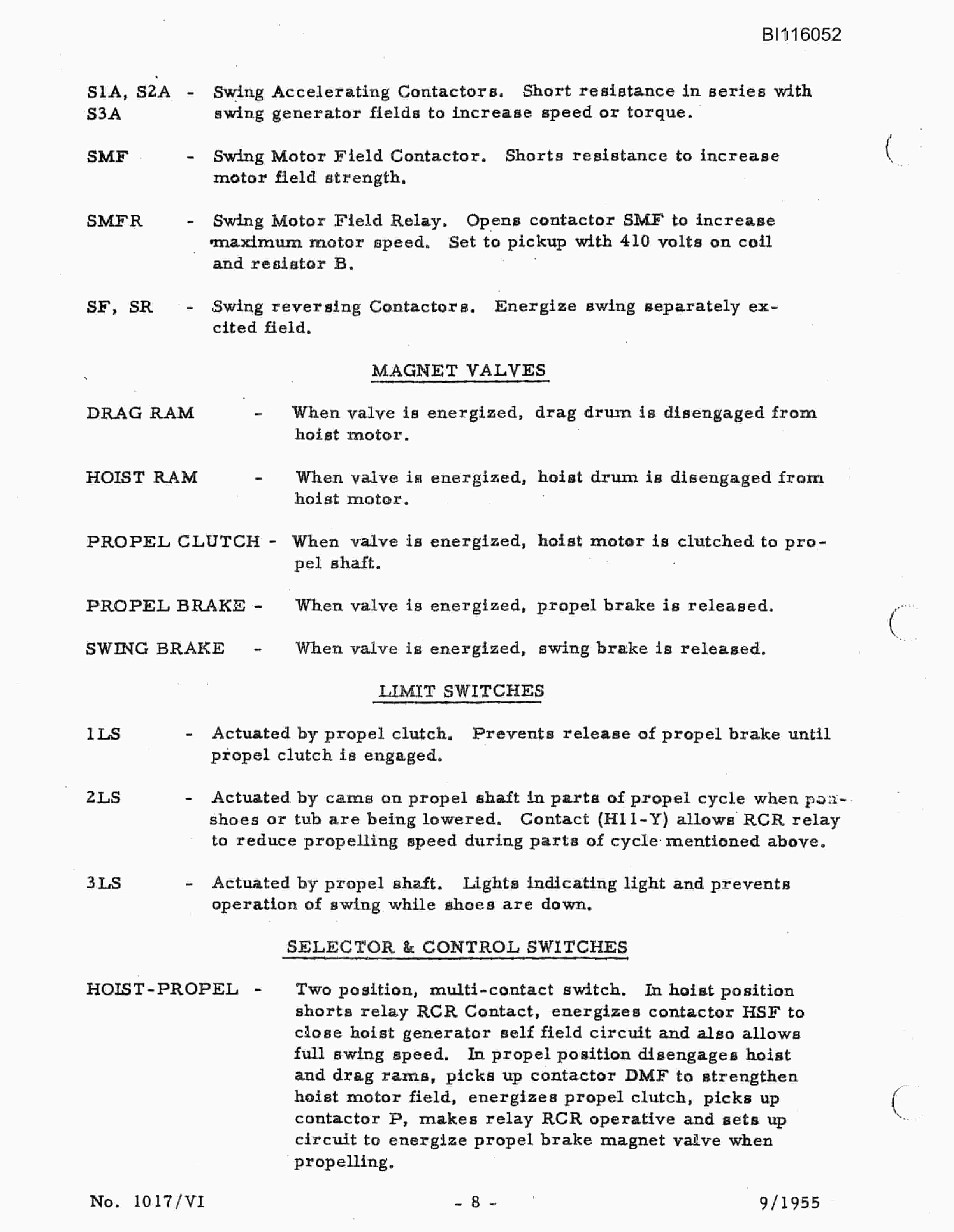 Bucyrus 7400 Electric Walking Dragline Technical Manual BI116052-5