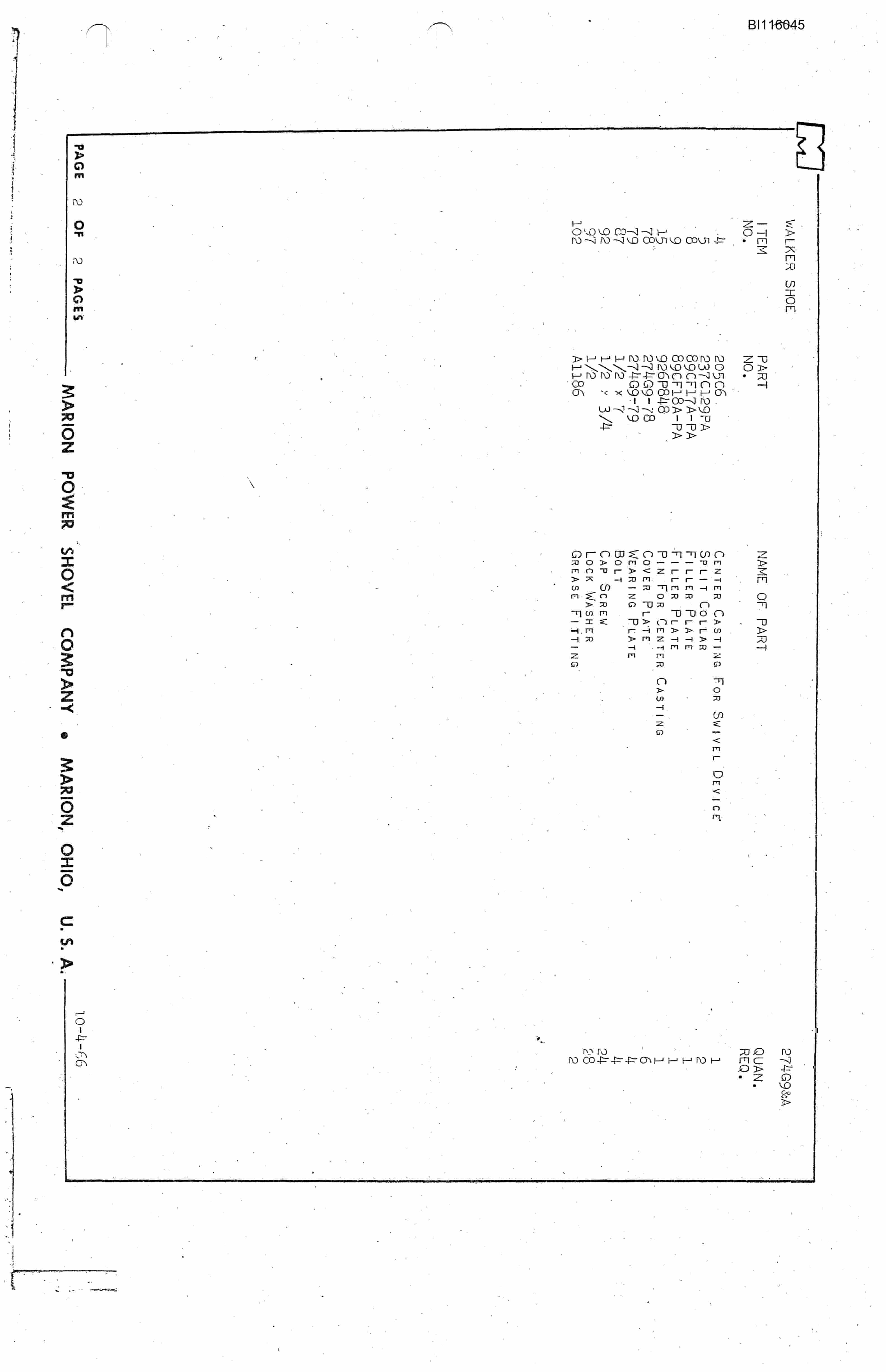 Bucyrus 7400 Technical Manual BI116045-5