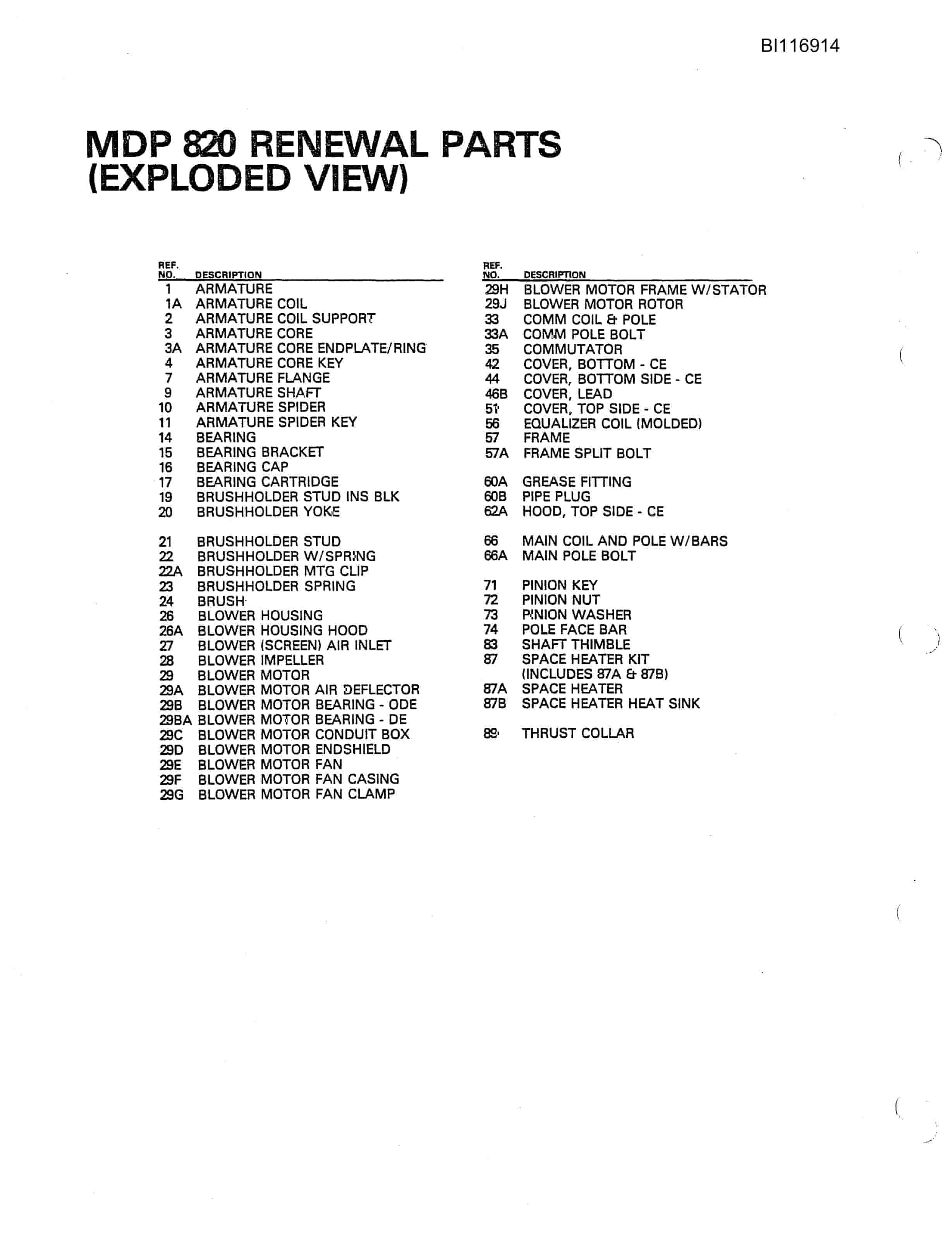 Bucyrus 7450 Electric Walking Dragline Parts Catalog BI116914-3