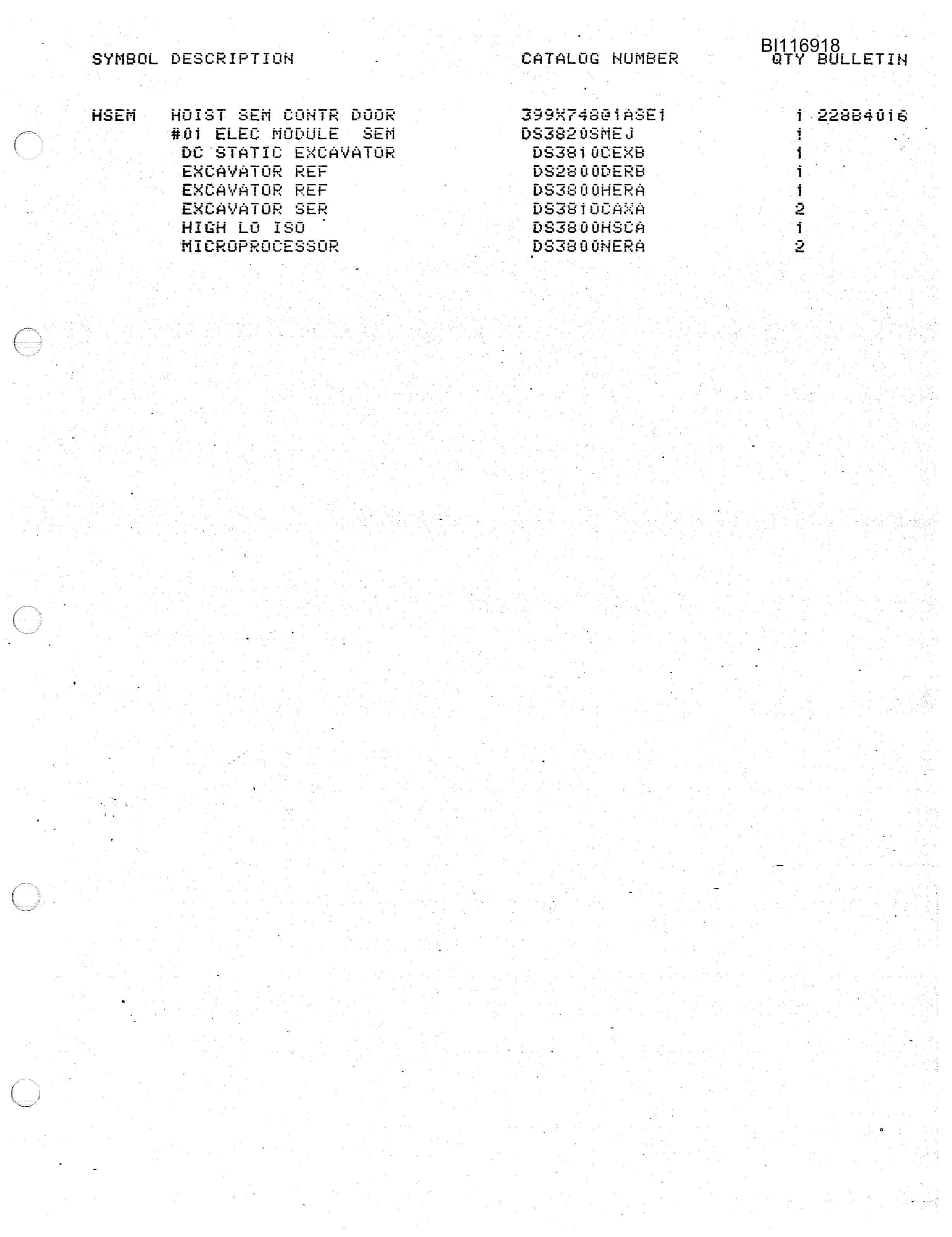 Bucyrus 7450 Walking Dragline Parts Catalog BI116918-2