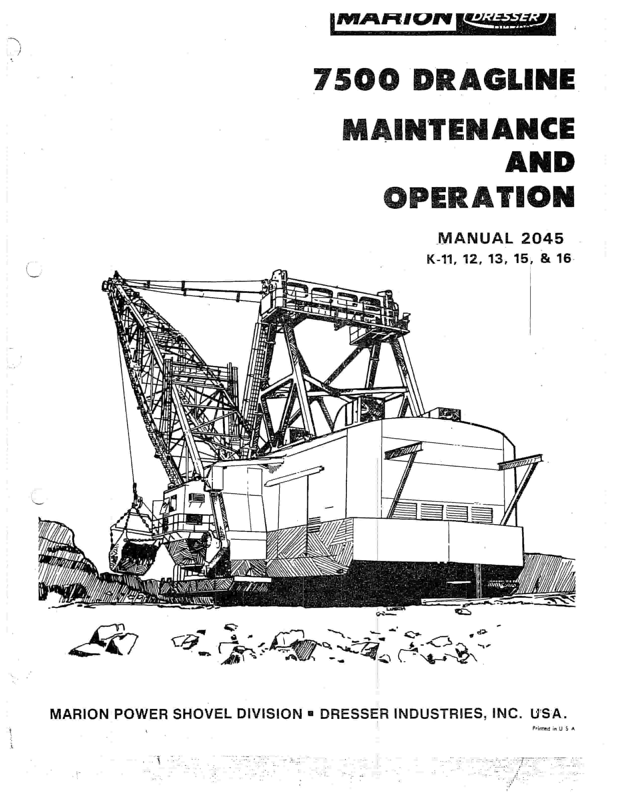 Bucyrus 7500 Dragline Maintenance And Operation Manual BI379367