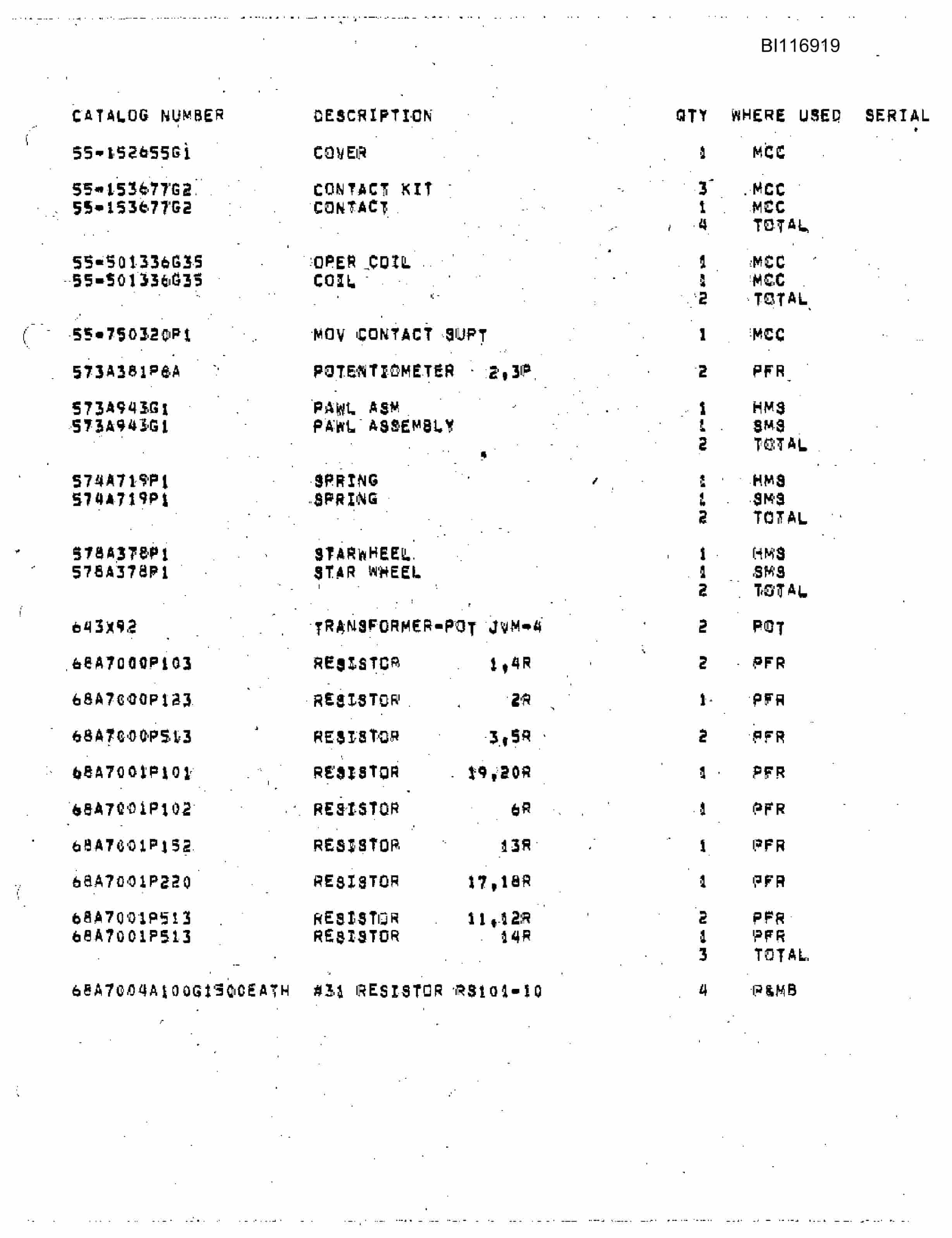 Bucyrus 7500 Walking Dragline Parts Catalog BI116919-4