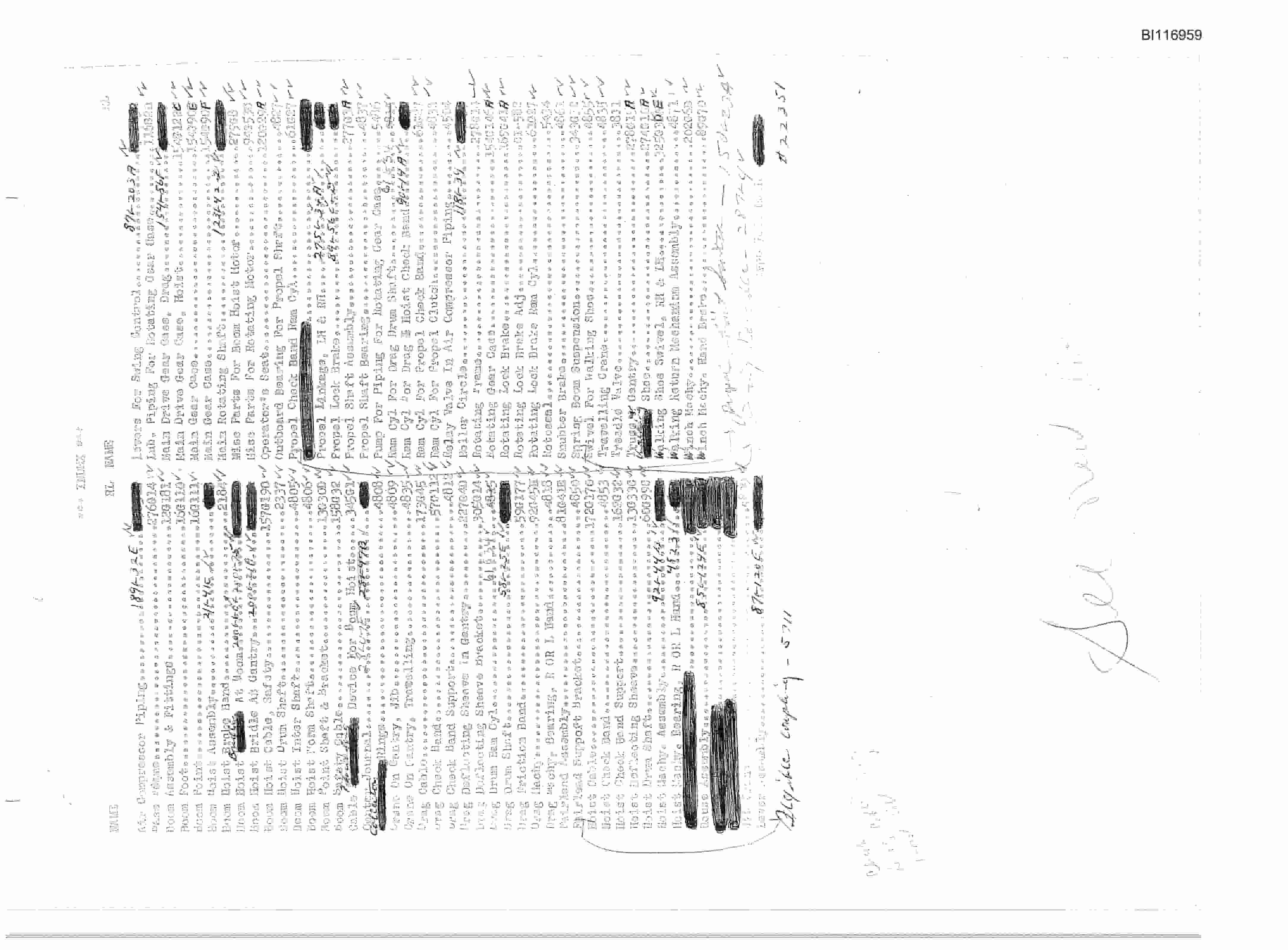 Bucyrus 7800 Dragline Parts Catalog BI116959-2
