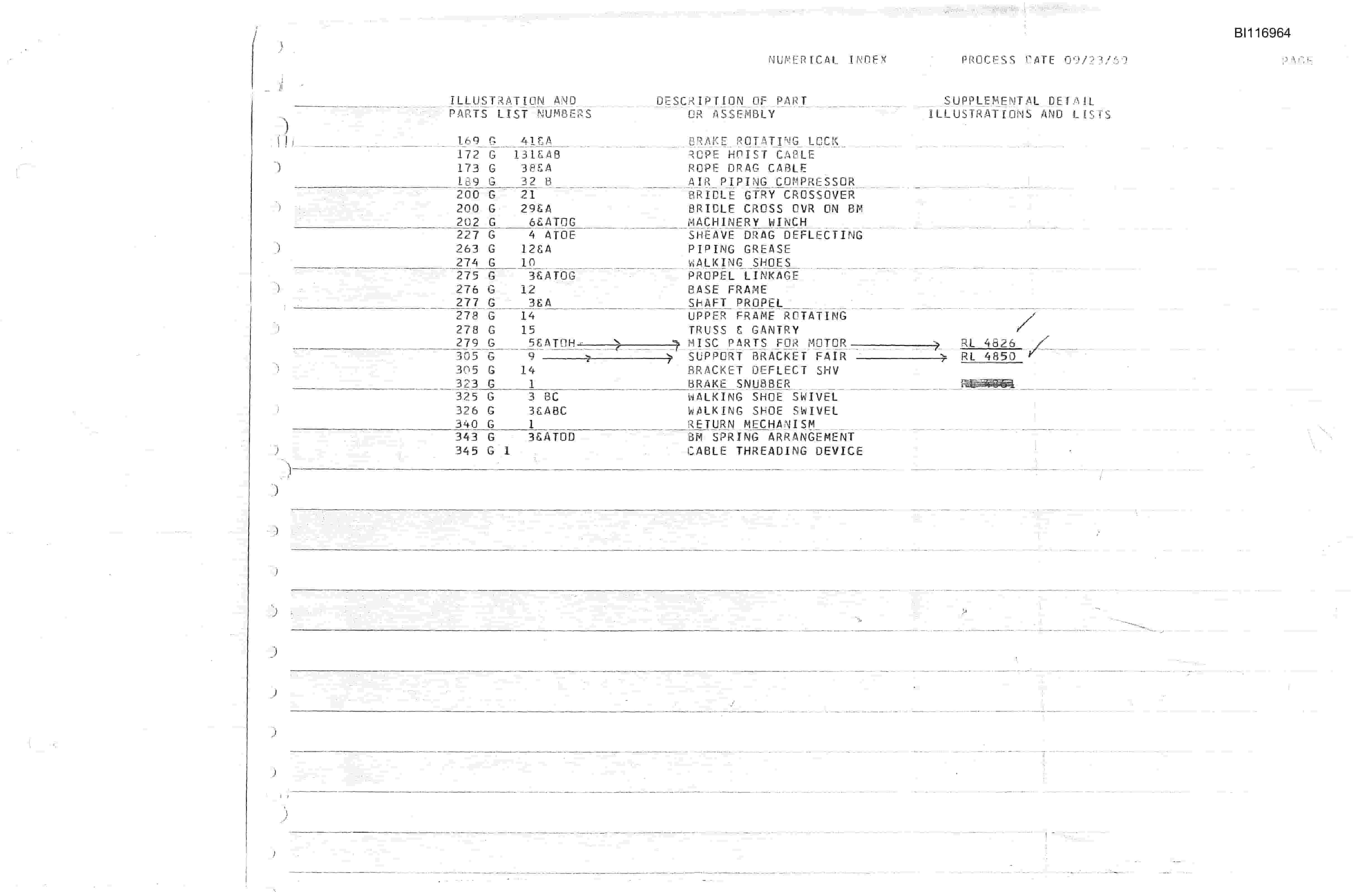 Bucyrus 7800 Parts Catalog BI116964-4