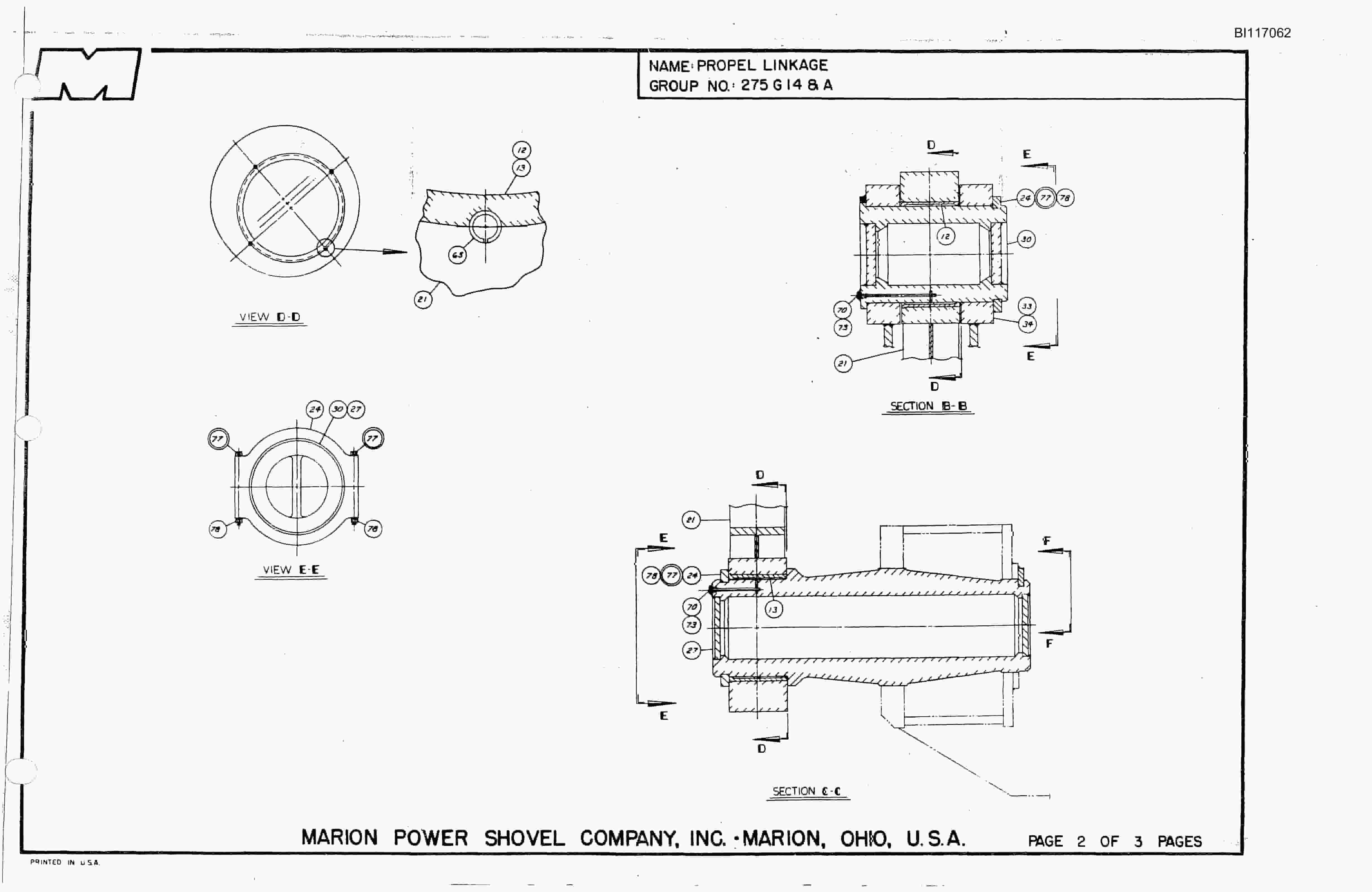 Bucyrus 7820 Parts Book BI117062-4