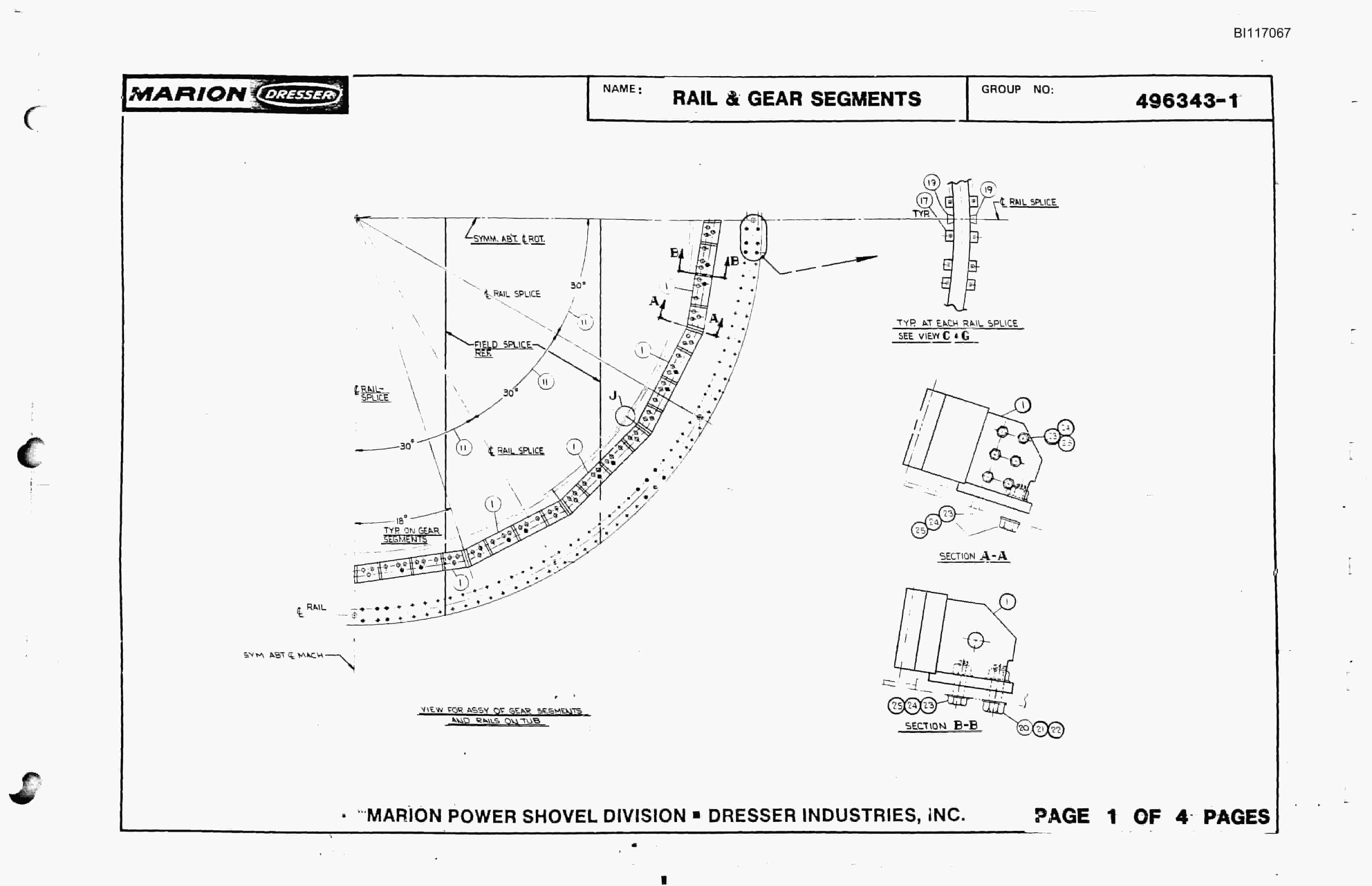 Bucyrus 7820 Parts Book BI117067-2