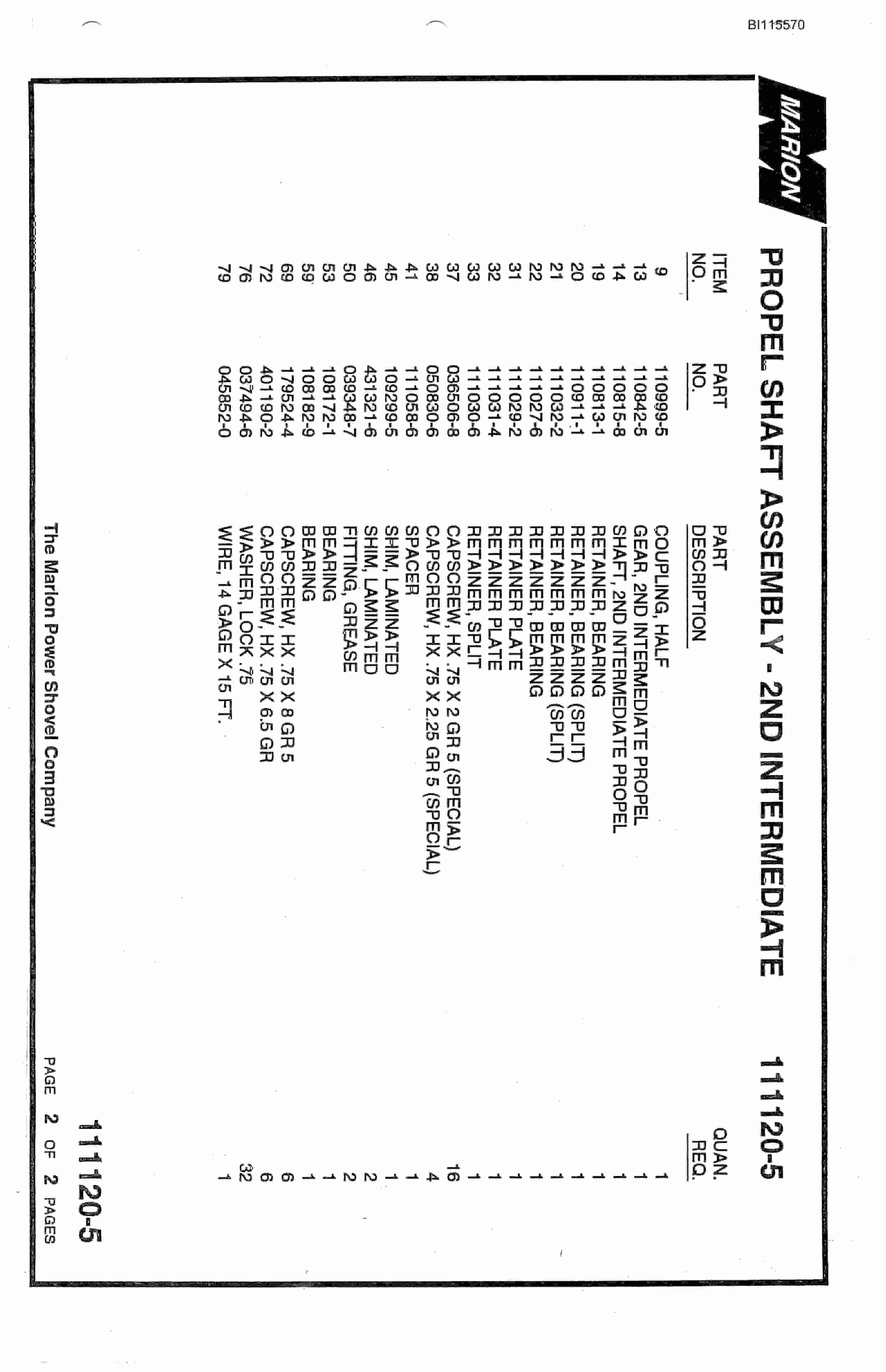 Bucyrus 7820 Technical Manual BI115570-2