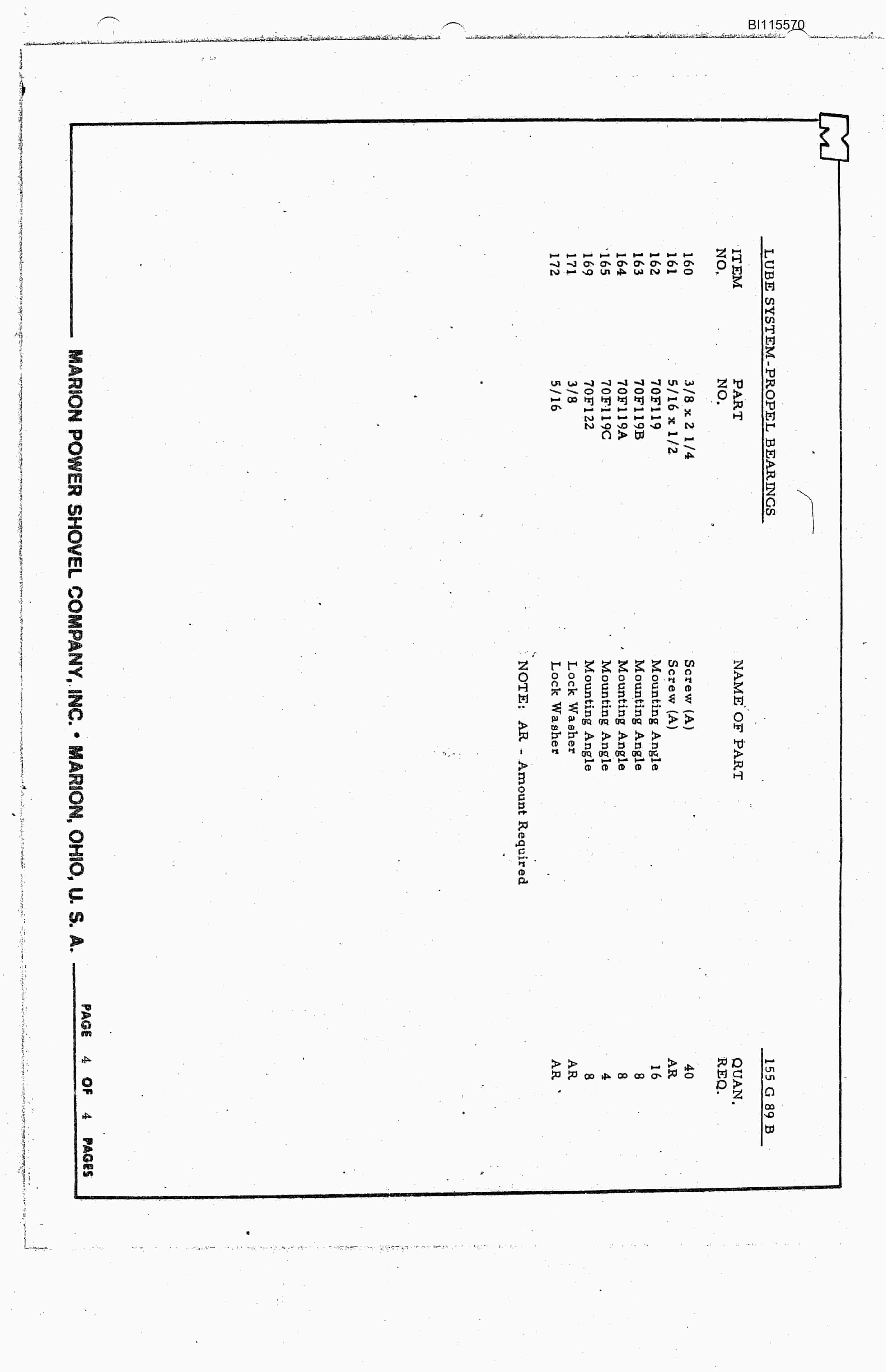 Bucyrus 7820 Technical Manual BI115570-4