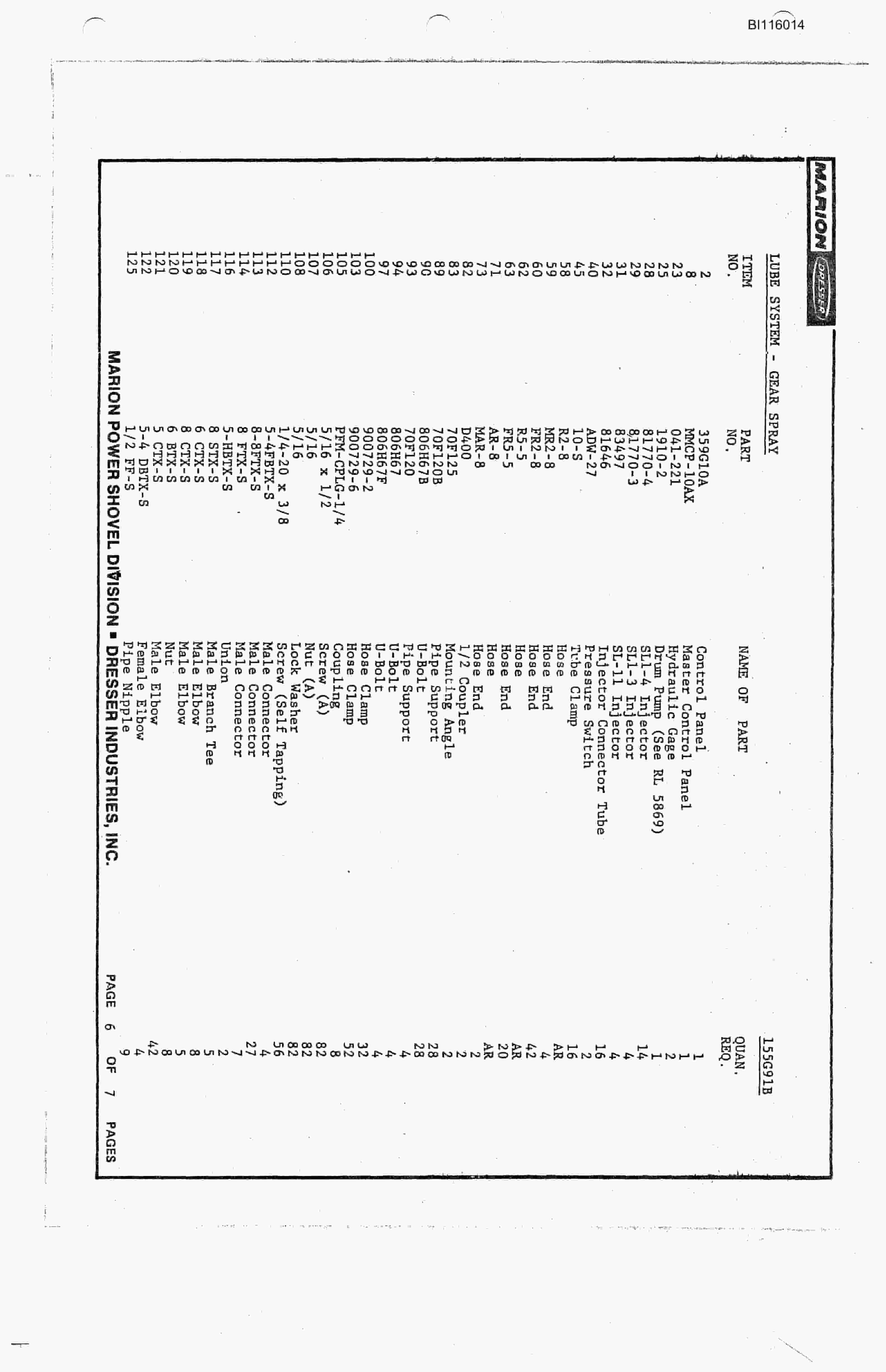 Bucyrus 7820 Technical Manual BI116014-3