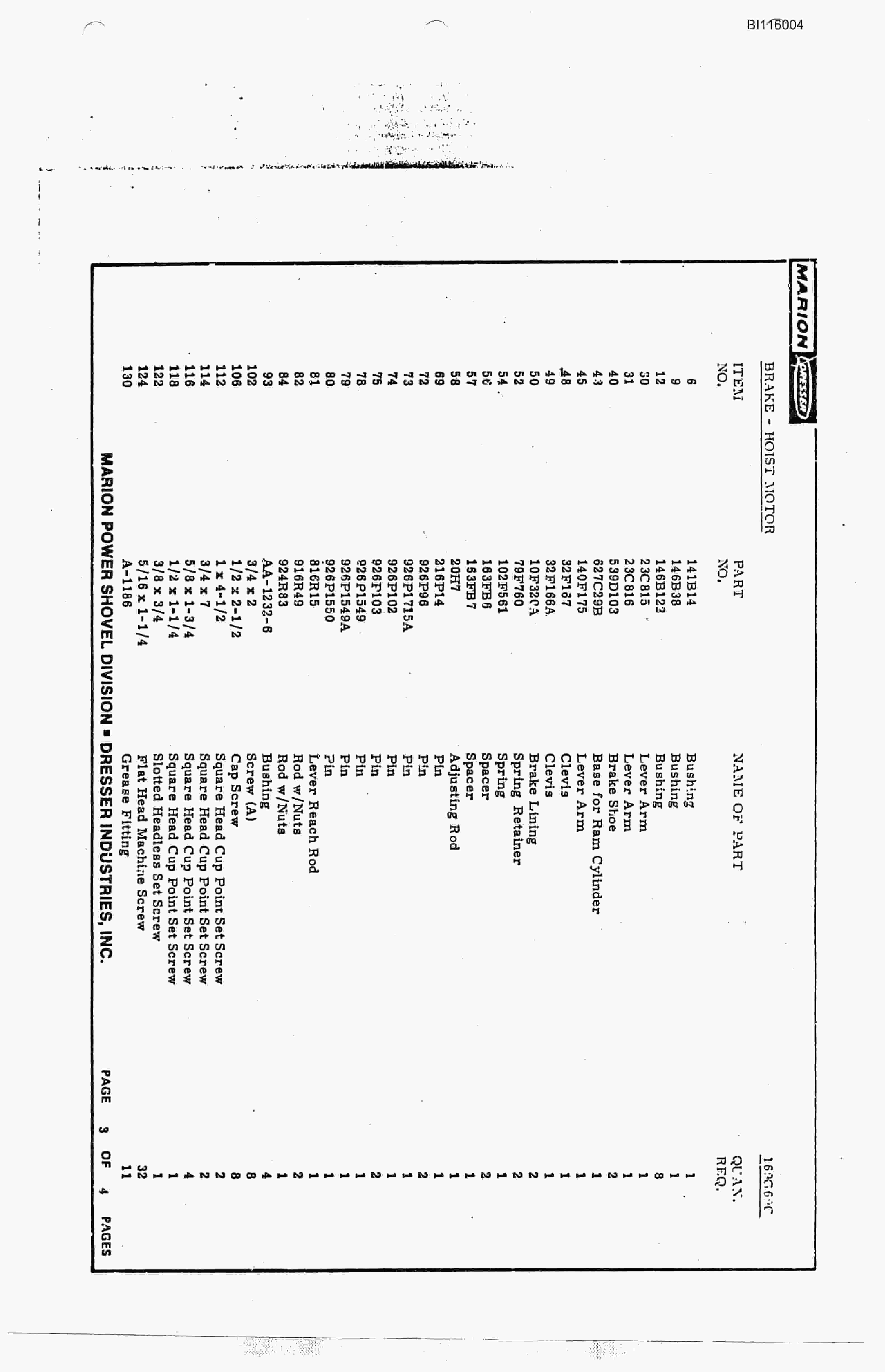 Bucyrus 7920 Technical Manual BI116004-3