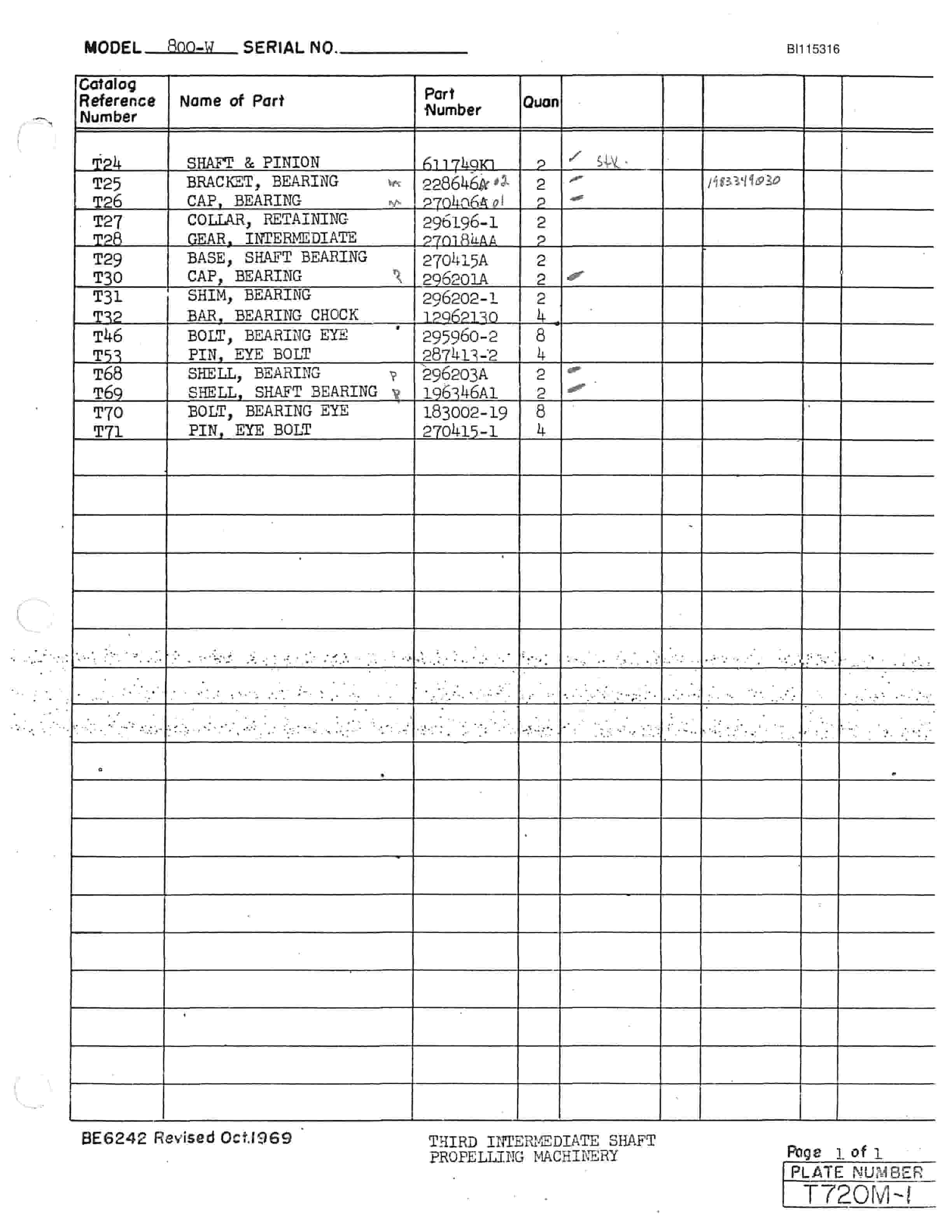 Bucyrus 800W Walking Dragline Parts Catalog BI115316-3