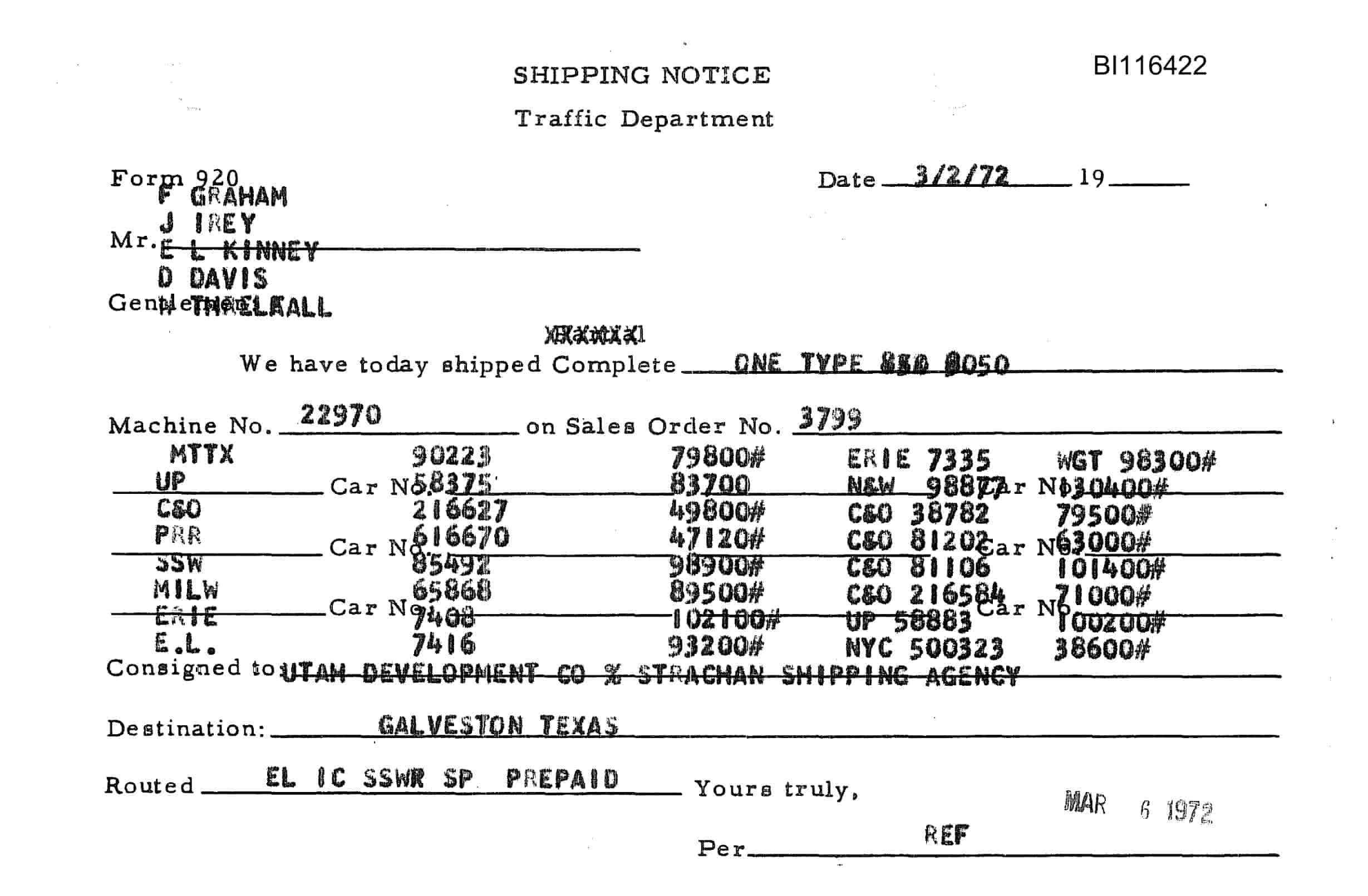Bucyrus 8050 Parts Catalog BI116422-5