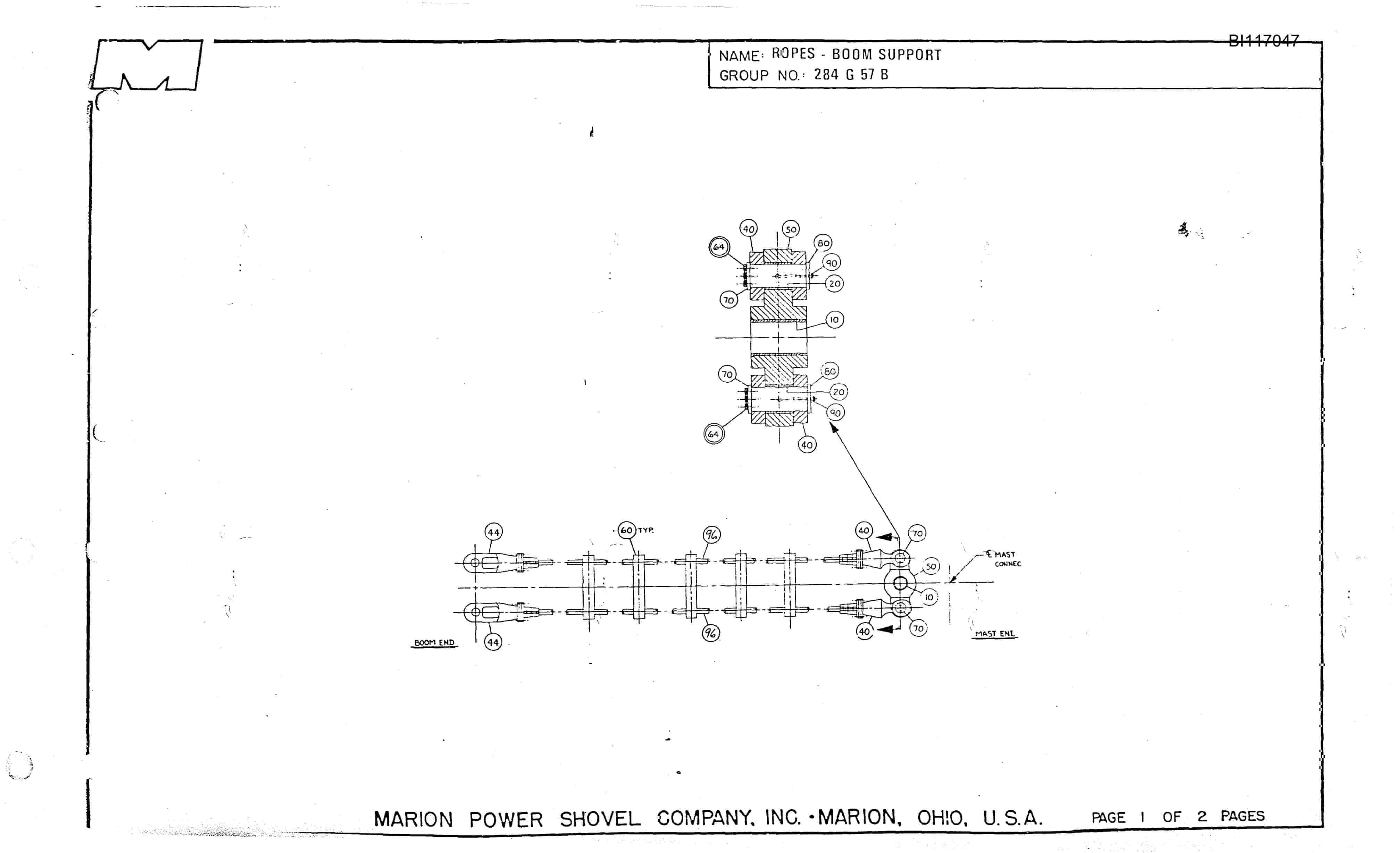Bucyrus 8050 Repair Parts Catalog BI117047-5