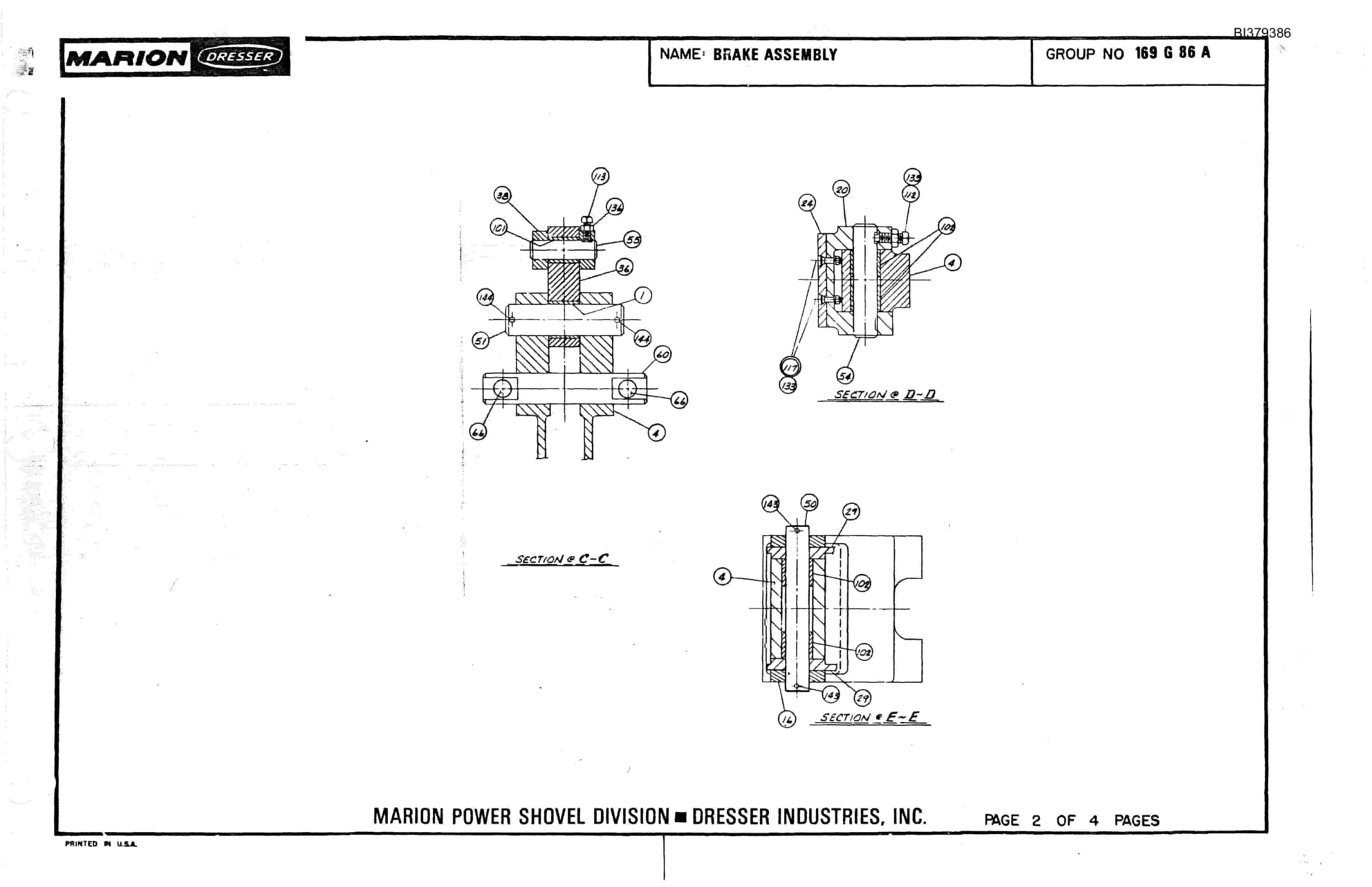 Bucyrus 8050 Walking Dragline Parts Book BI379386-3