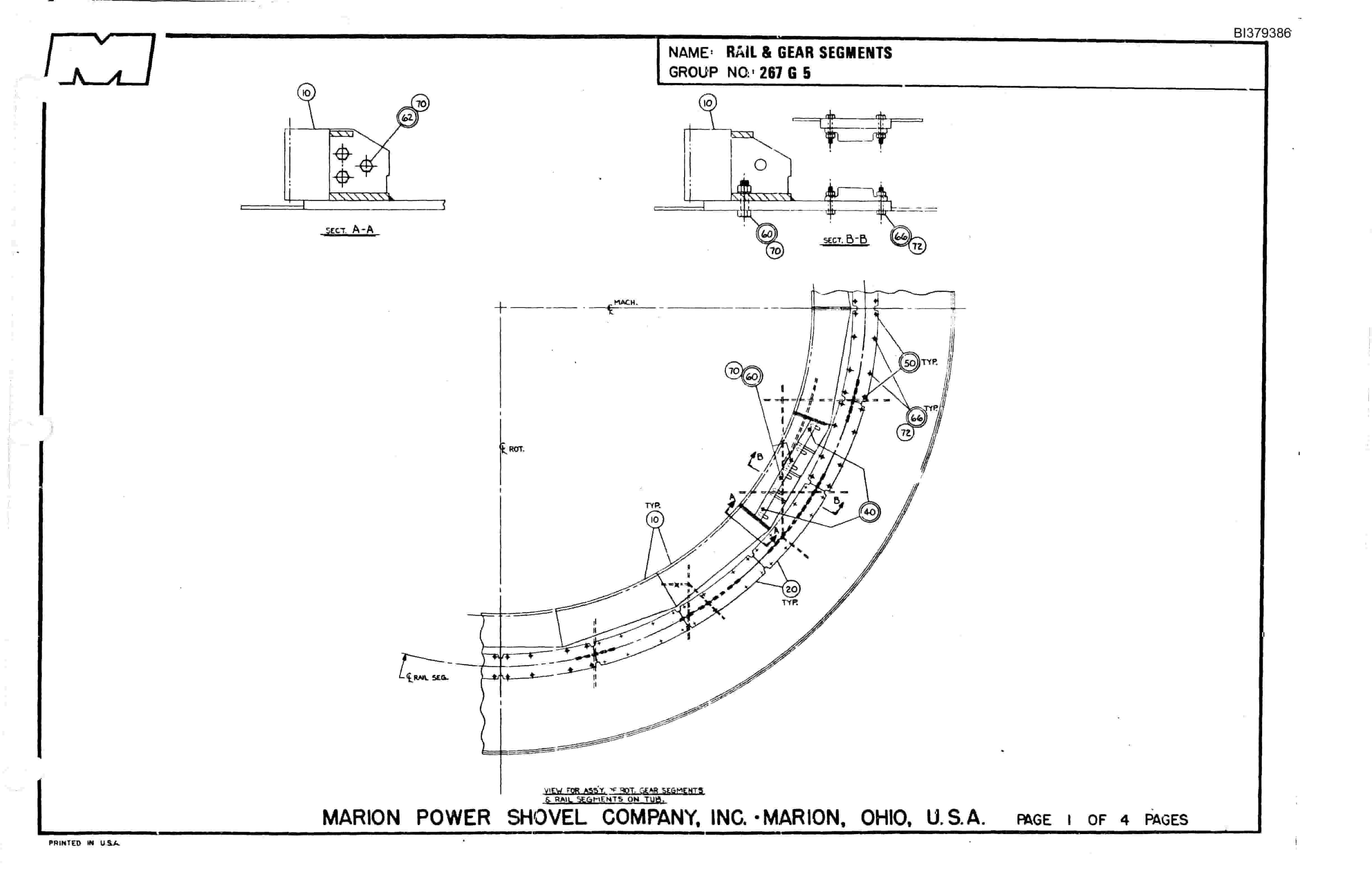 Bucyrus 8050 Walking Dragline Parts Book BI379386-5