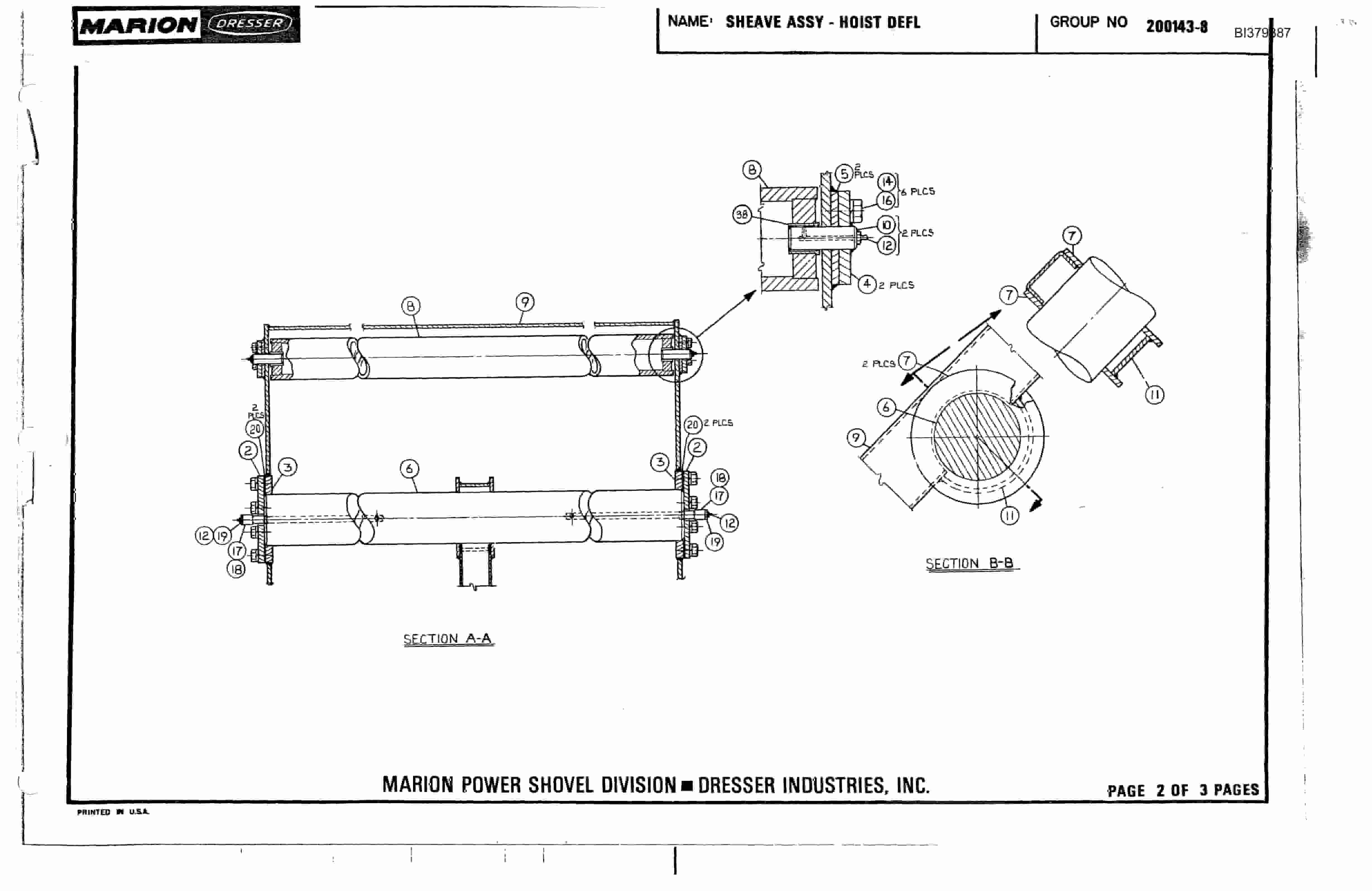 Bucyrus 8050 Walking Dragline Parts Book BI379387-2
