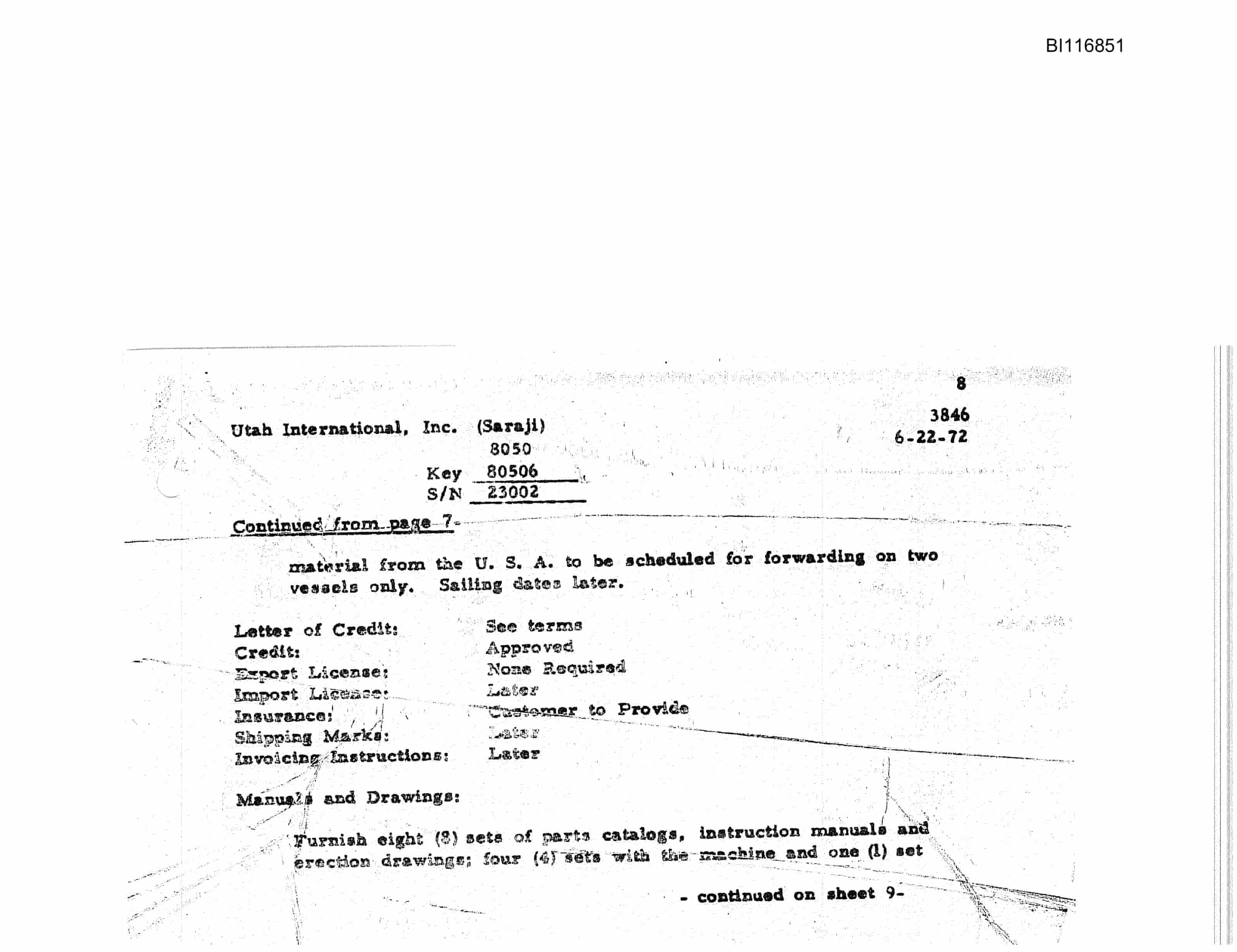 Bucyrus 8050 Walking Dragline Parts Catalog BI116851-4
