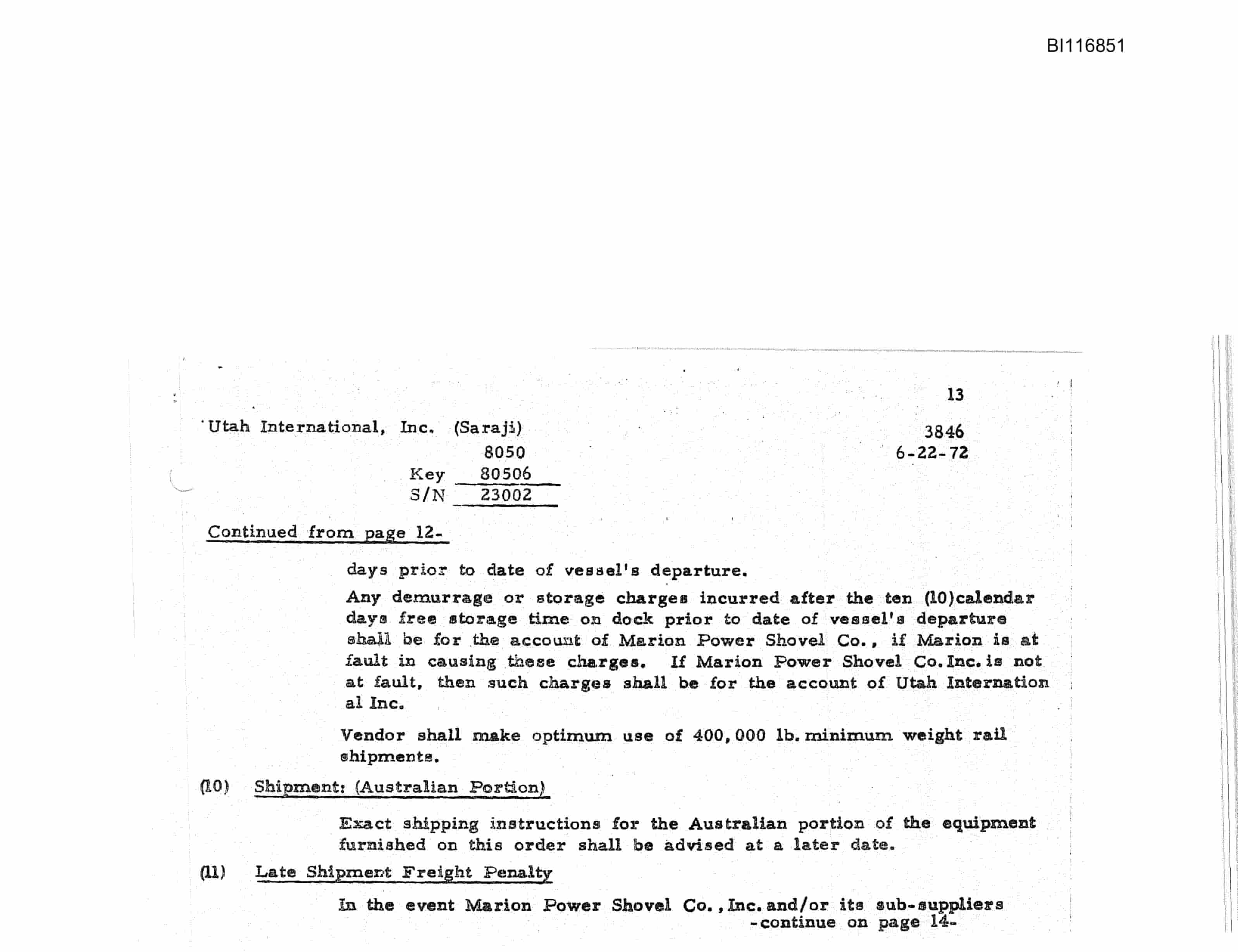 Bucyrus 8050 Walking Dragline Parts Catalog BI116851-5
