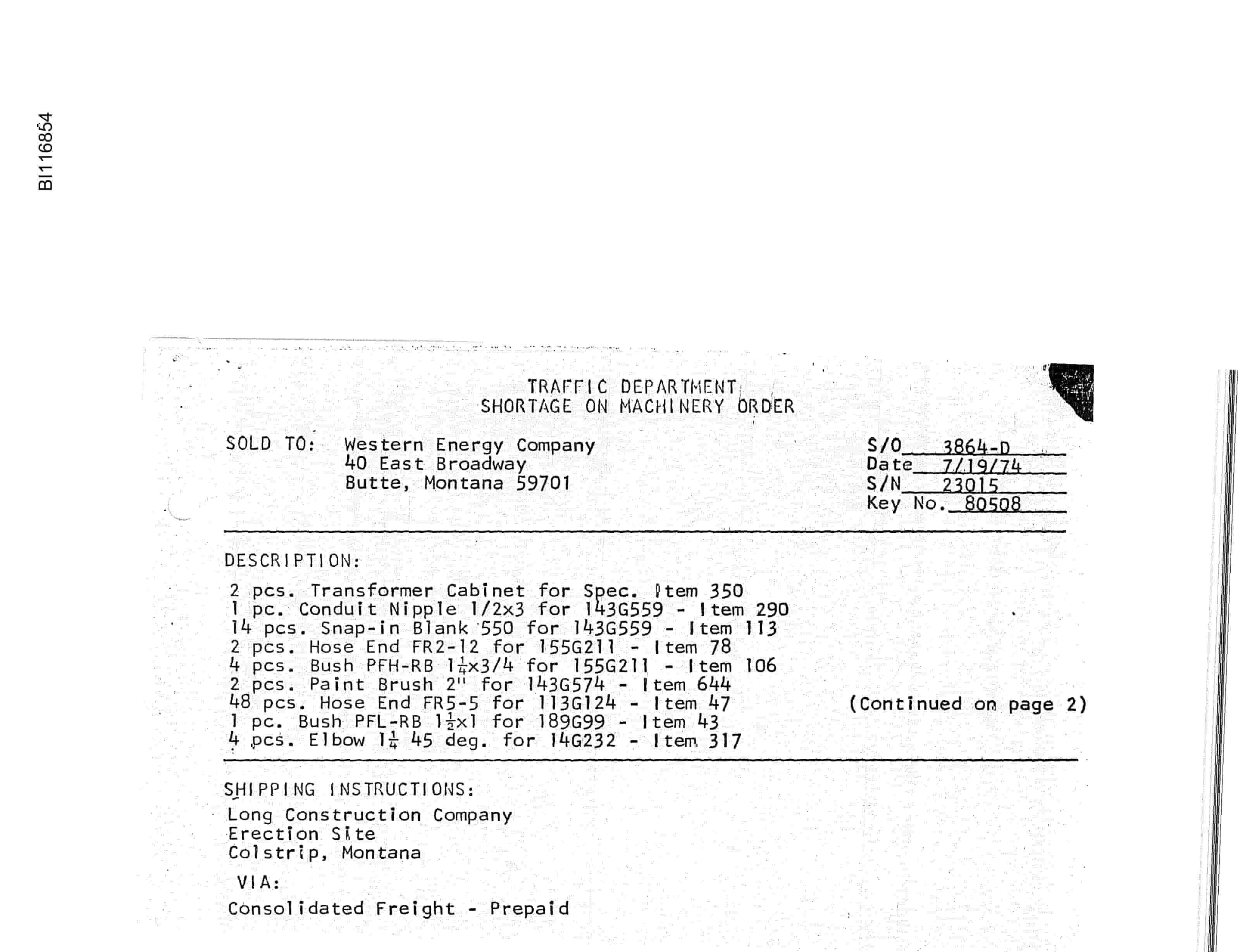 Bucyrus 8050 Walking Dragline Parts Catalog BI116854-5