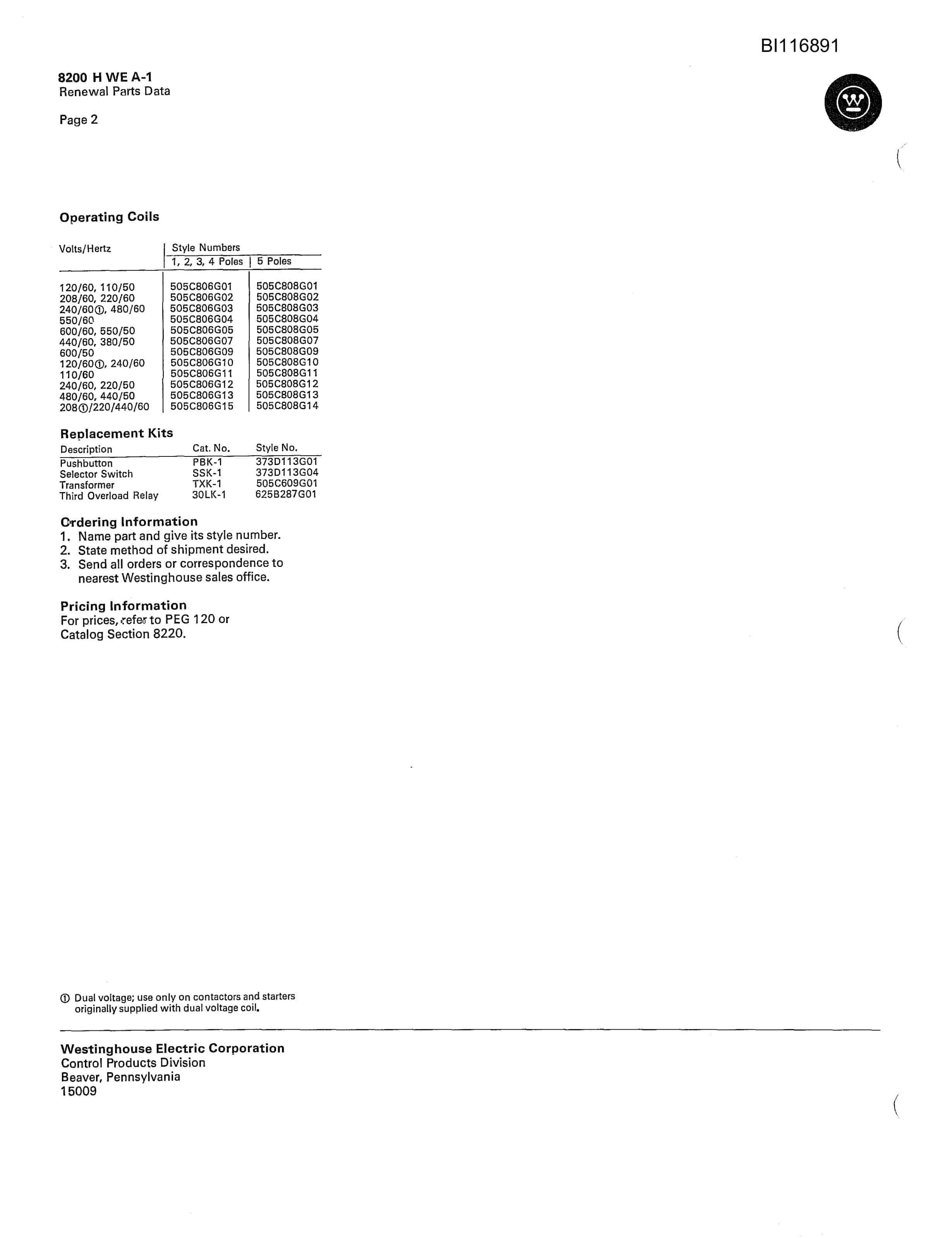 Bucyrus 8050 Walking Dragline Parts Catalog BI116891-2