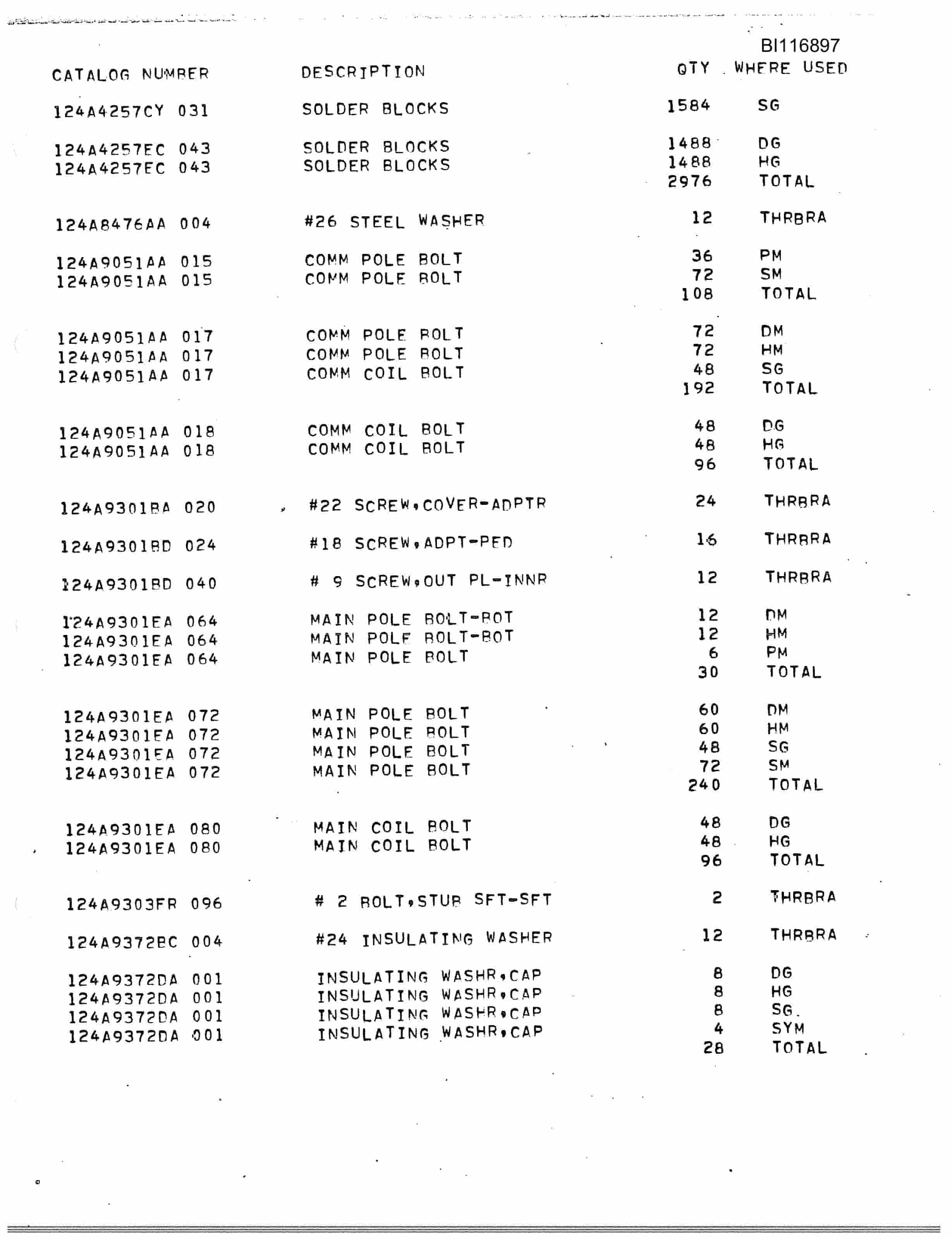 Bucyrus 8050 Walking Dragline Parts Catalog BI116897-2
