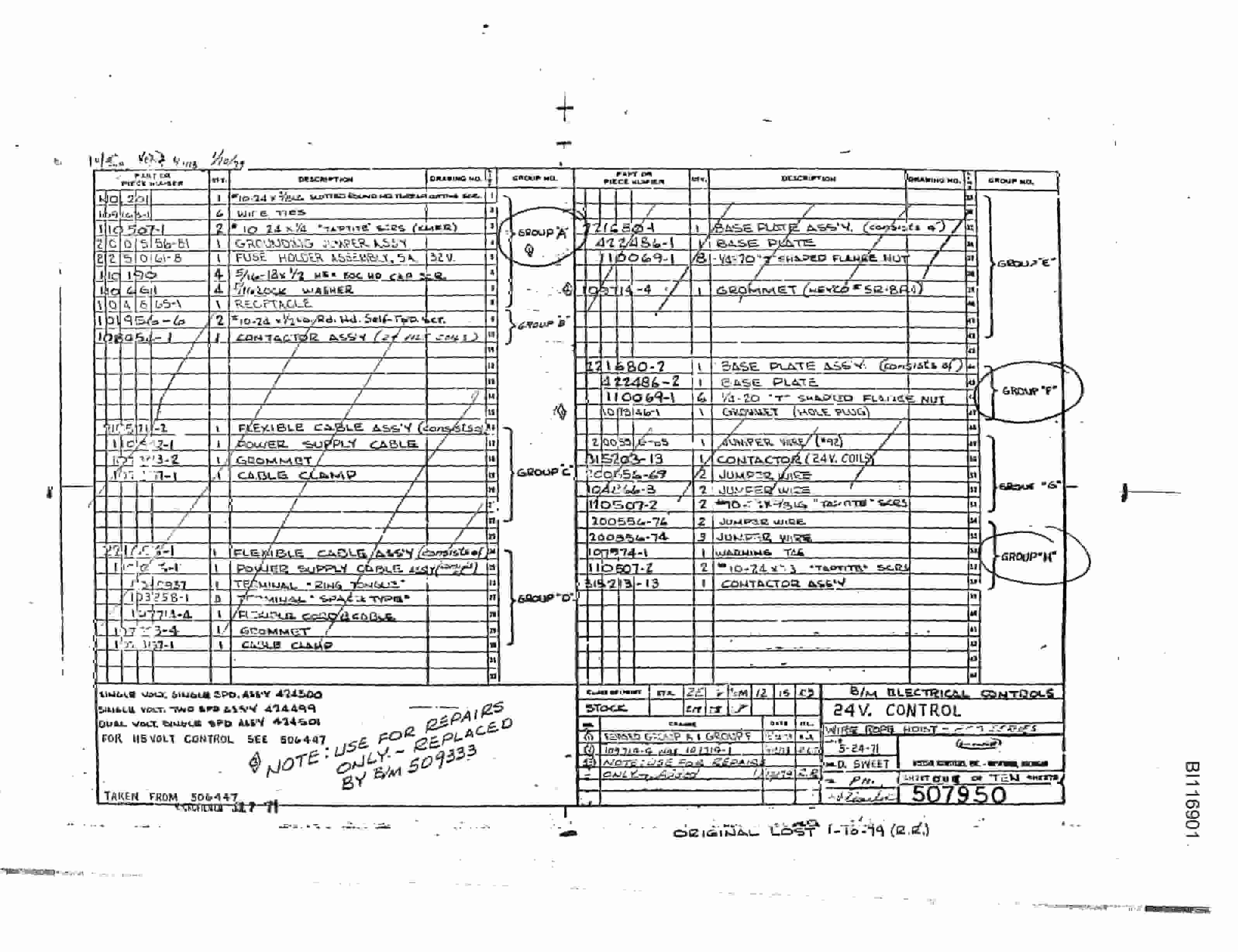 Bucyrus 8050 Walking Dragline Parts Catalog BI116901-5