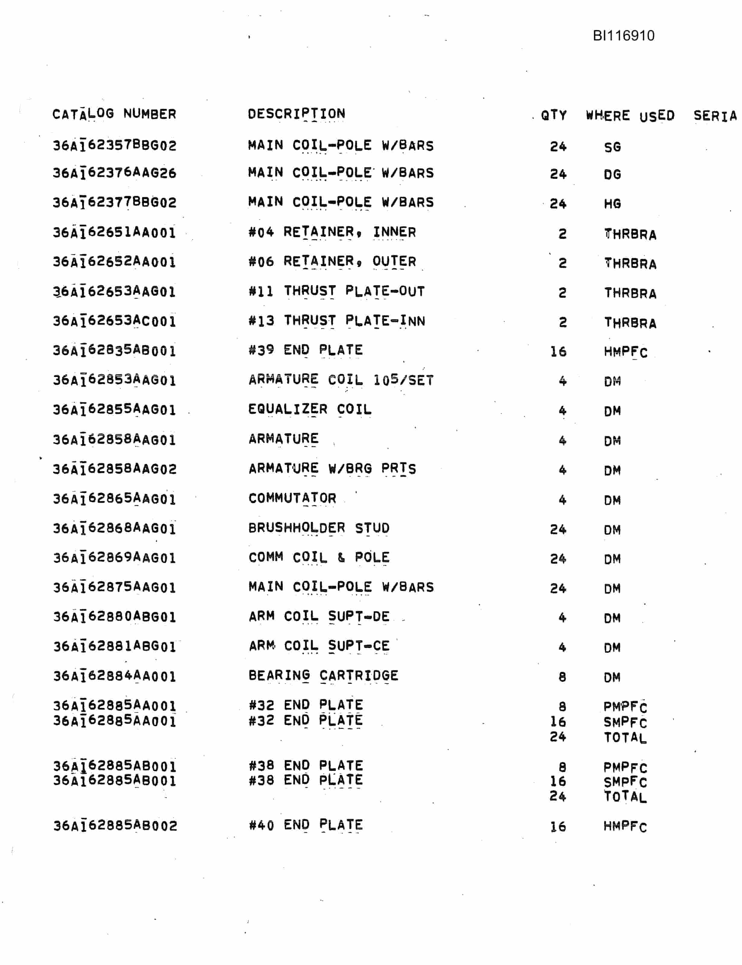Bucyrus 8050 Walking Dragline Parts Catalog BI116910 Vol 2-5