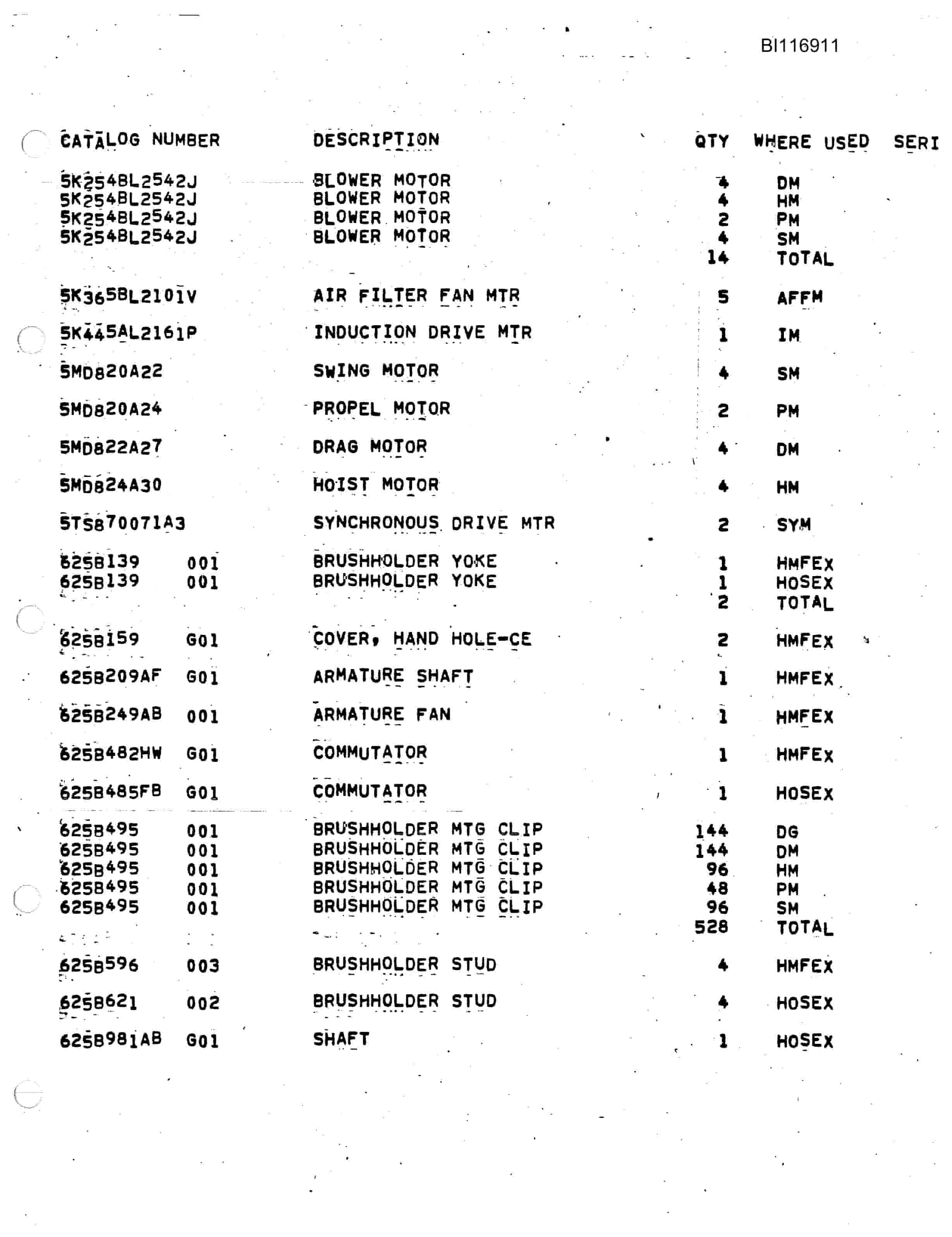 Bucyrus 8050 Walking Dragline Parts Catalog BI116911 Vol 1-2
