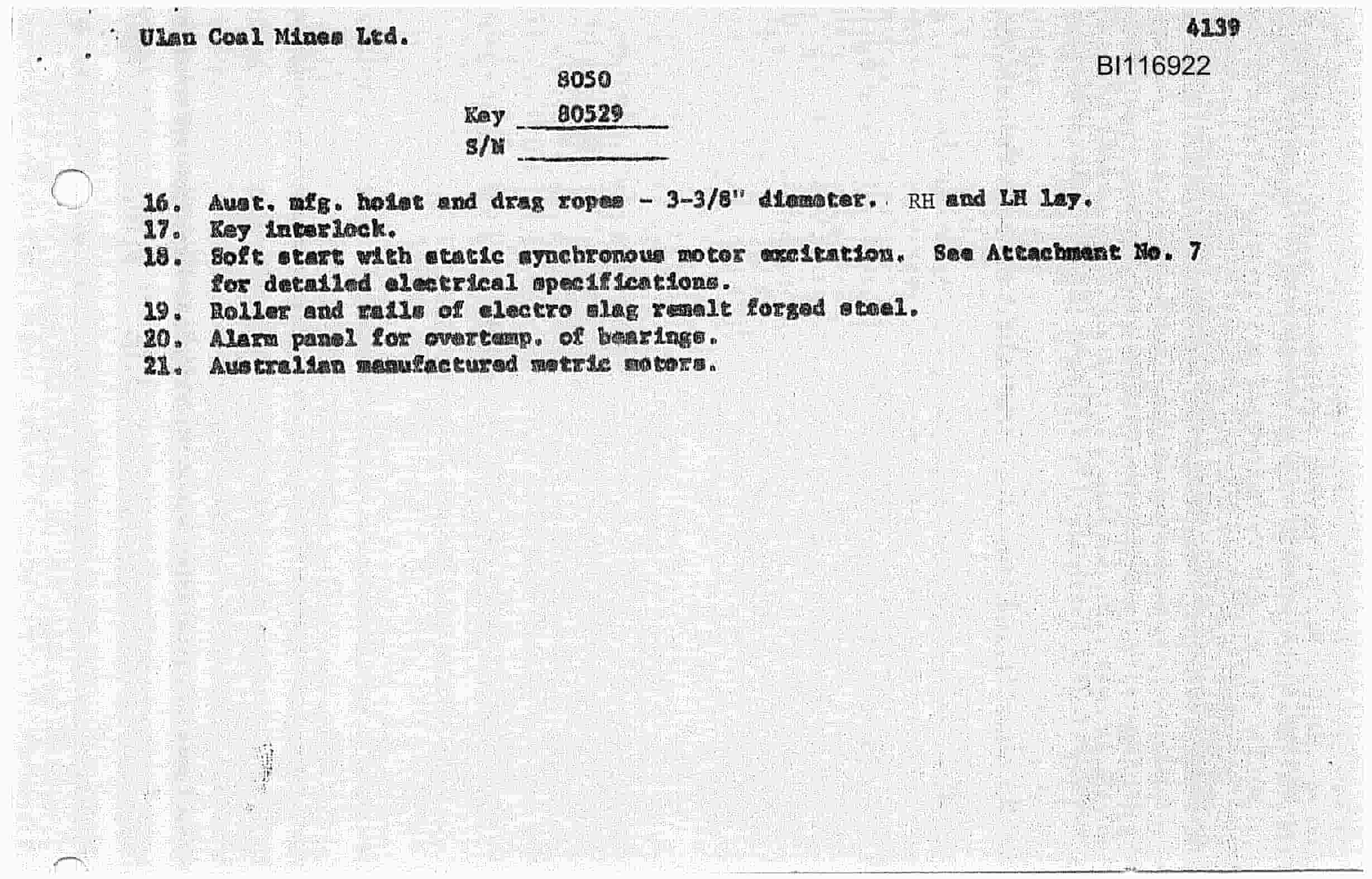 Bucyrus 8050 Walking Dragline Parts Catalog BI116922-4