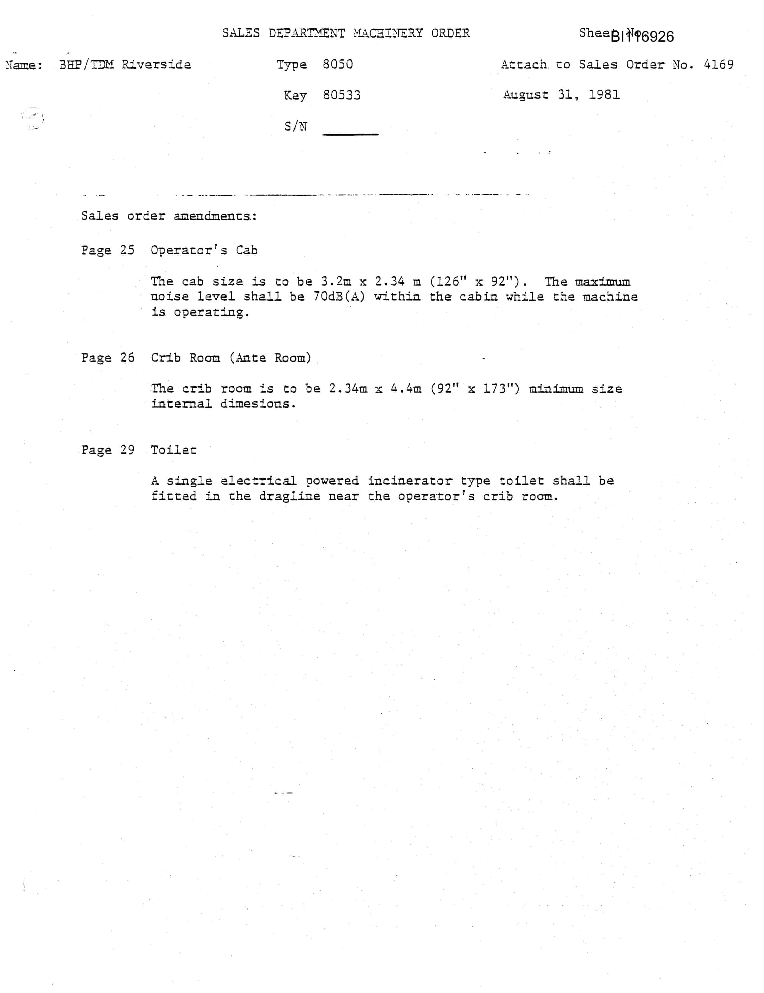 Bucyrus 8050 Walking Dragline Parts Catalog BI116926-2