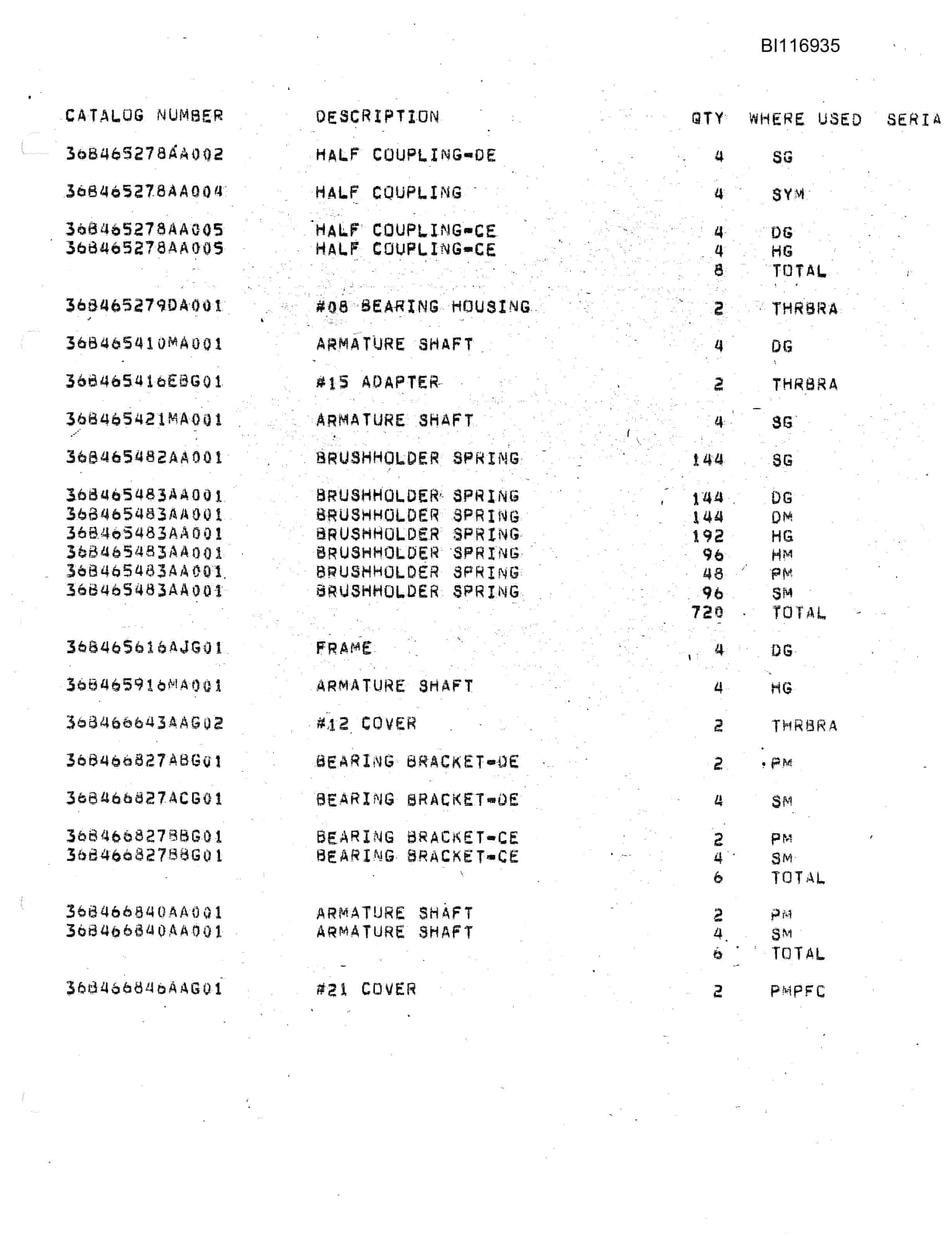 Bucyrus 8050 Walking Dragline Parts Catalog BI116935-4