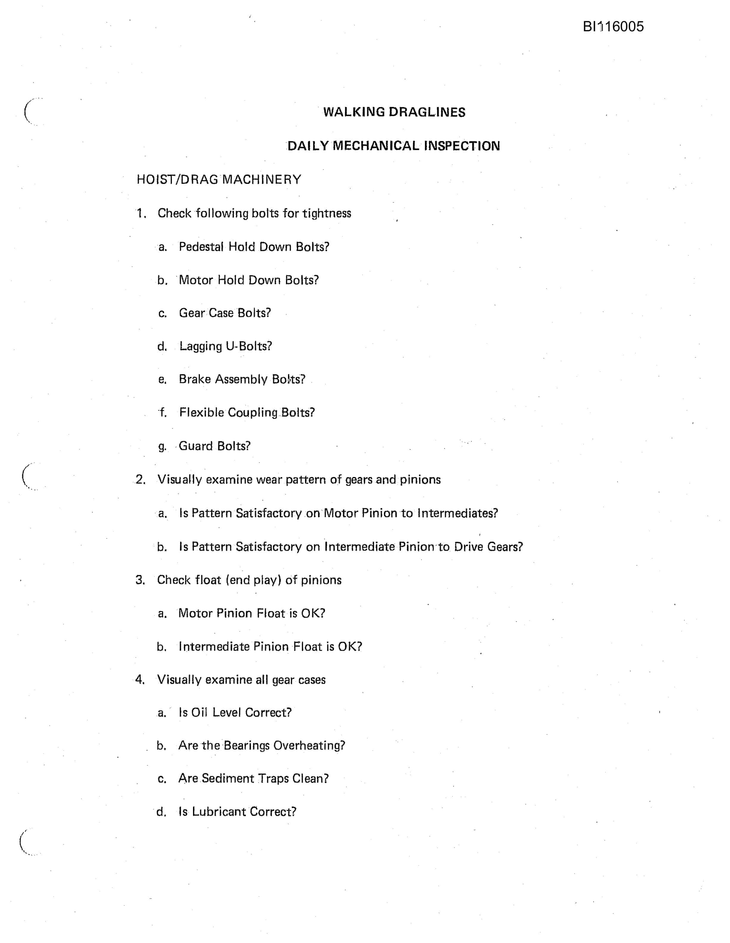 Bucyrus 8050 Walking Dragline Technical Manual BI116005-5