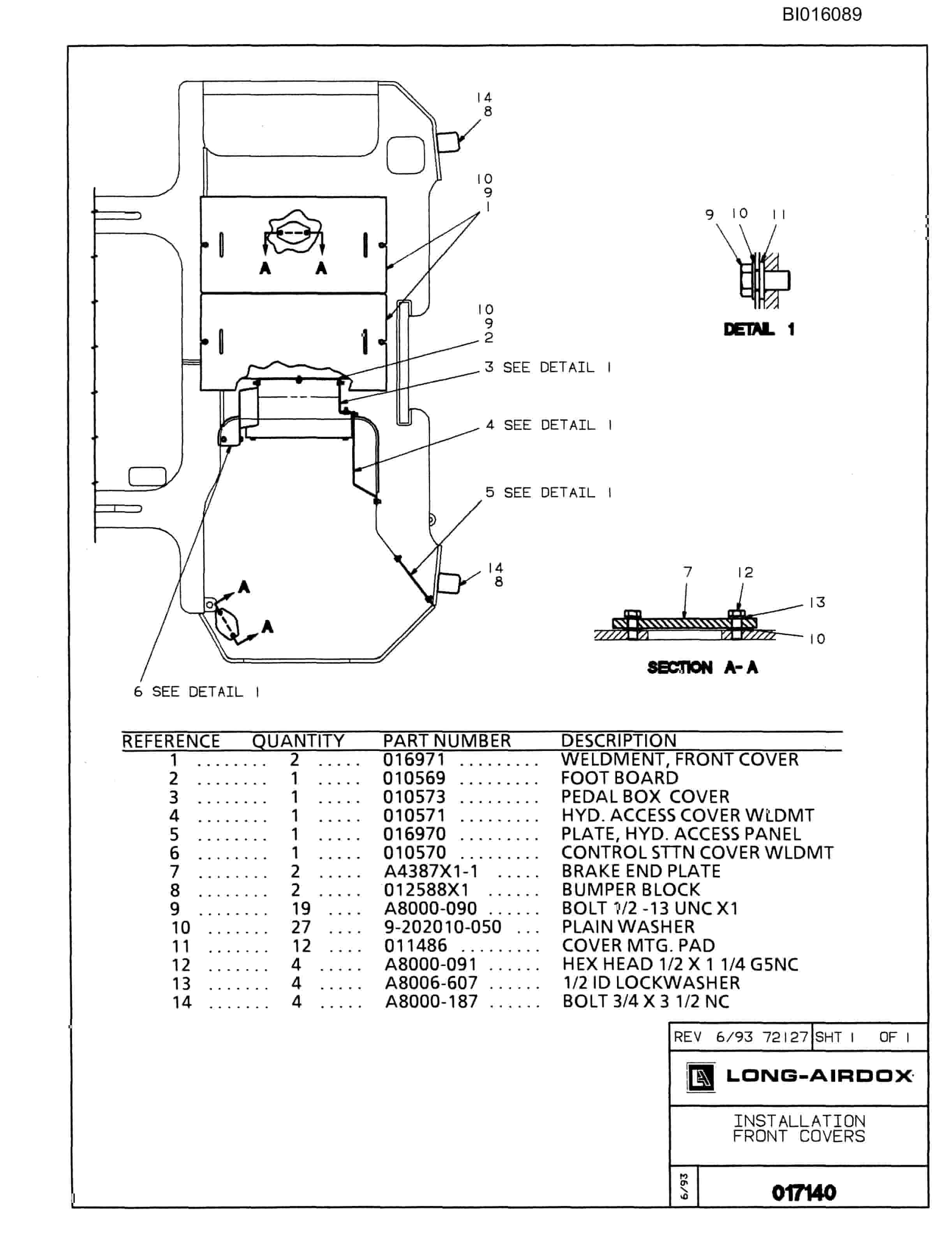 Bucyrus 810B Parts Catalog BI016089-4