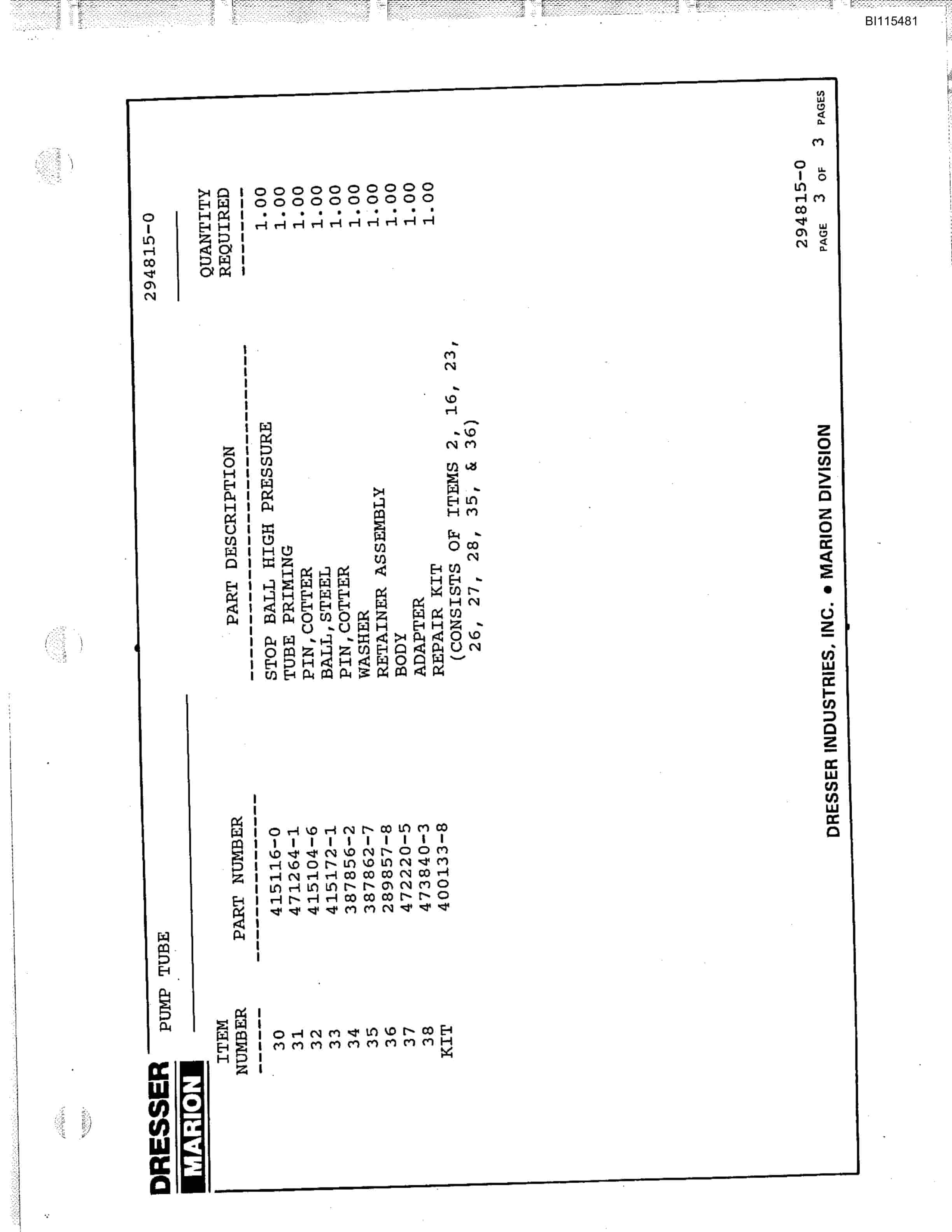 Bucyrus 8200-28B Parts Catalog BI115481 2 Bucyrus 8200-28B Parts Catalog BI115481 - Image 2