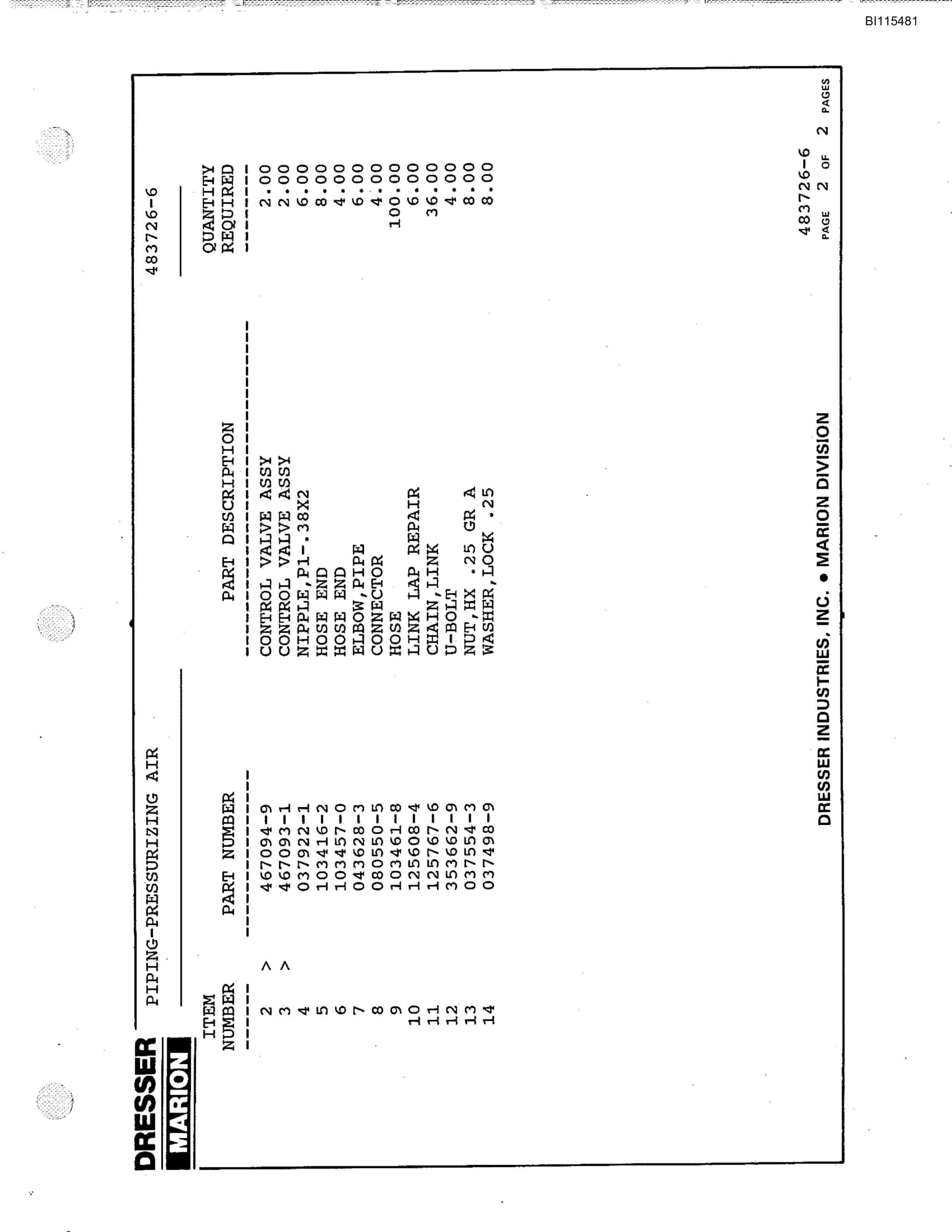 Bucyrus 8200-28B Parts Catalog BI115481 3 Bucyrus 8200-28B Parts Catalog BI115481 - Image 3