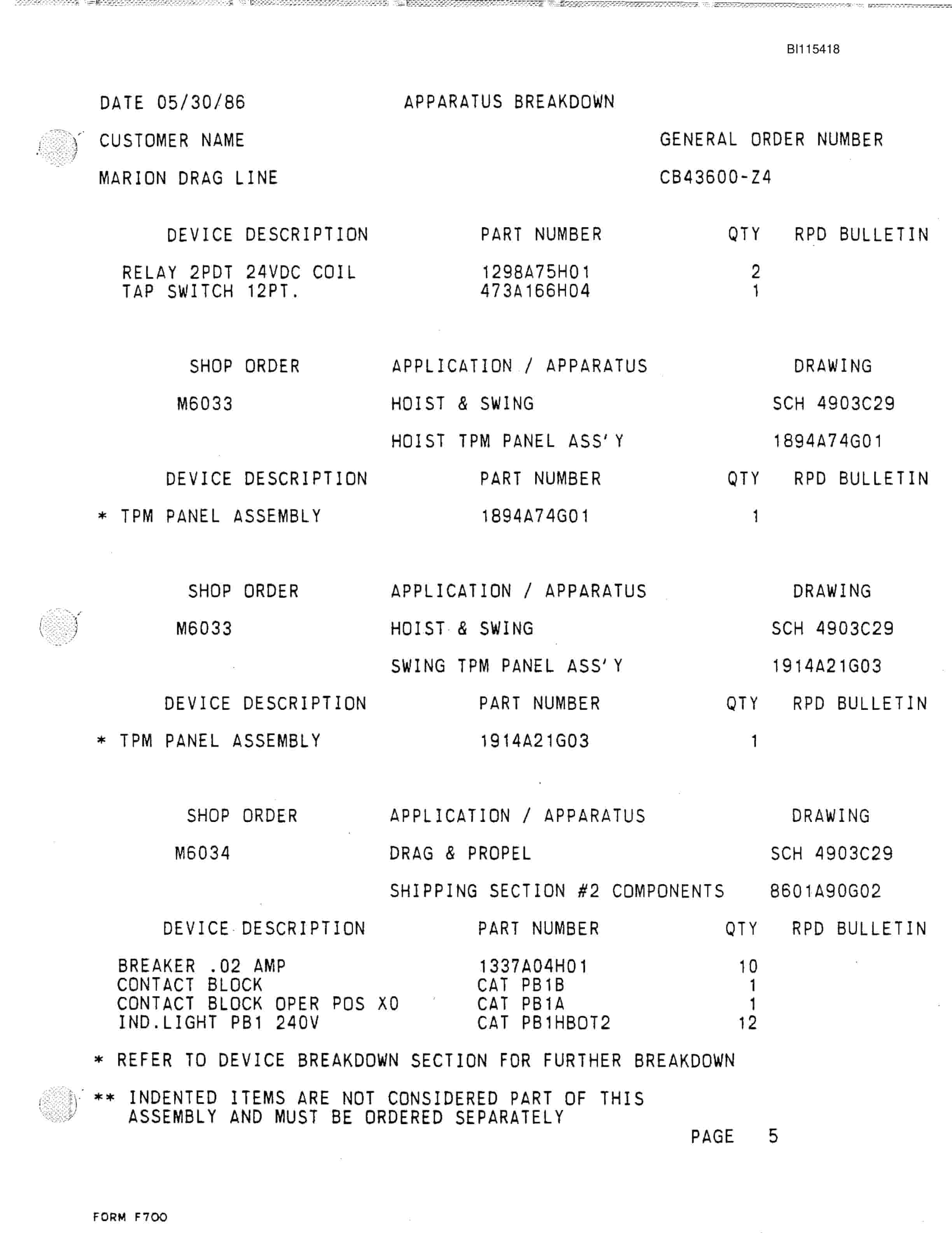 Bucyrus 8200 Dragline Parts Catalog BI115418-2