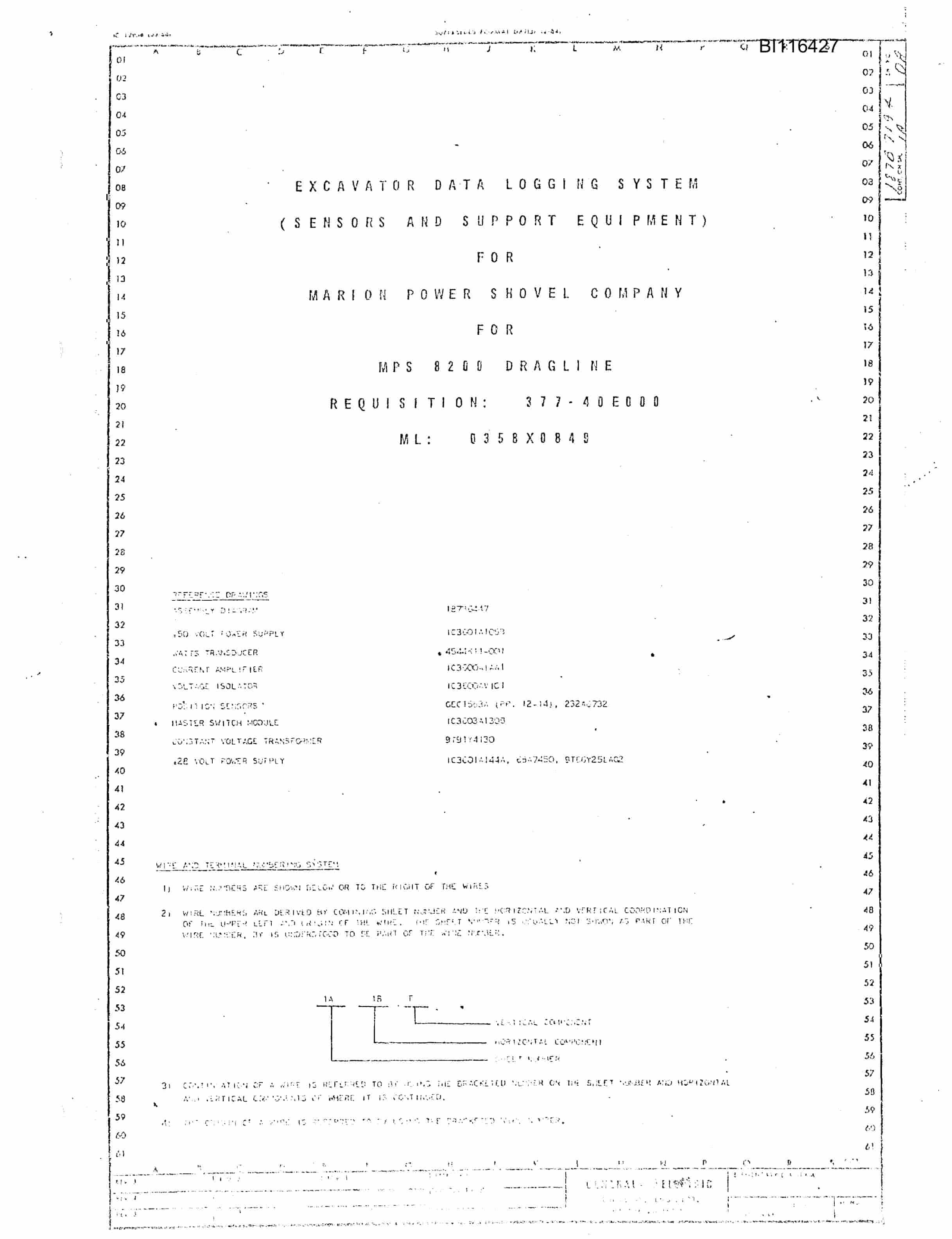 Bucyrus 8200 Dragline Parts Catalog BI116427-5