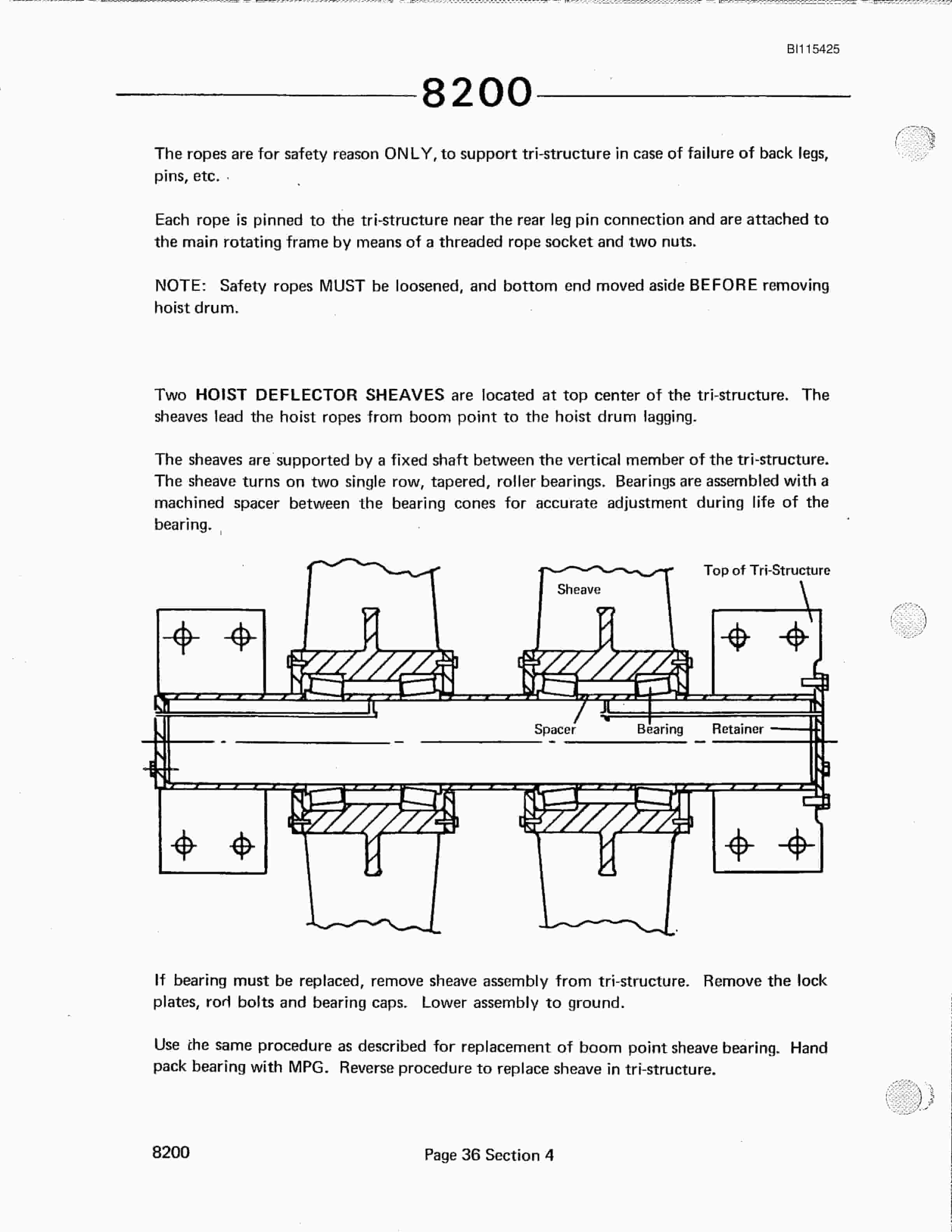 Bucyrus 8200 Dragline Technical Manual BI115425-5