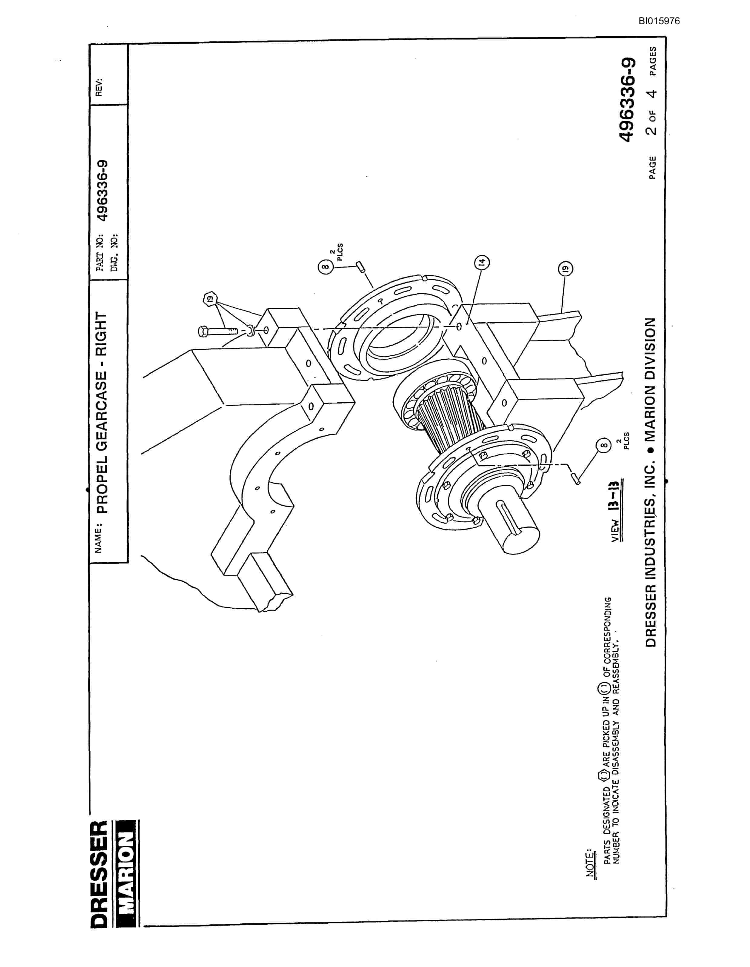 Bucyrus 8200 Parts Catalog BI015976-2