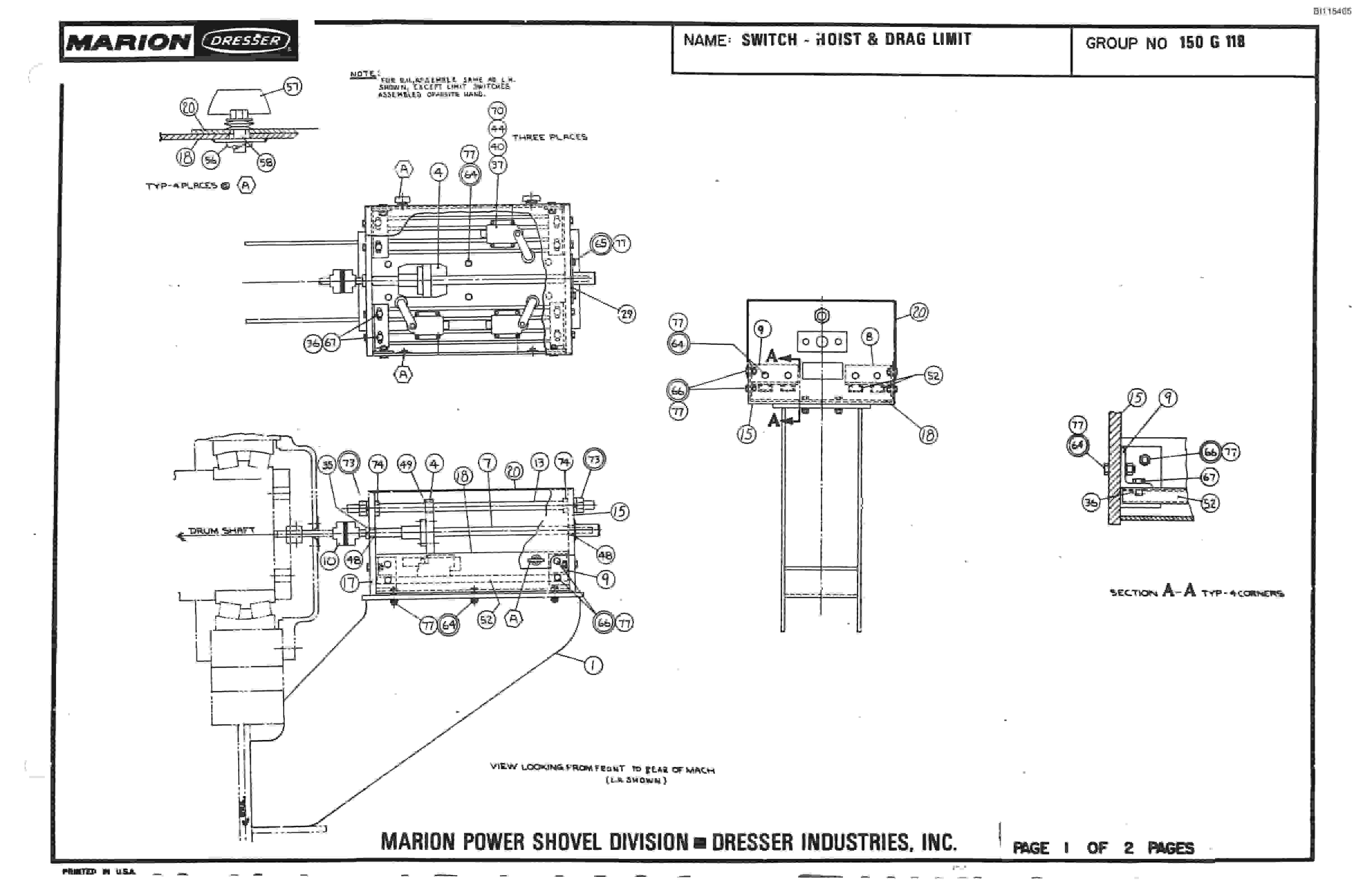 Bucyrus 8200 Parts Catalog BI115465-2