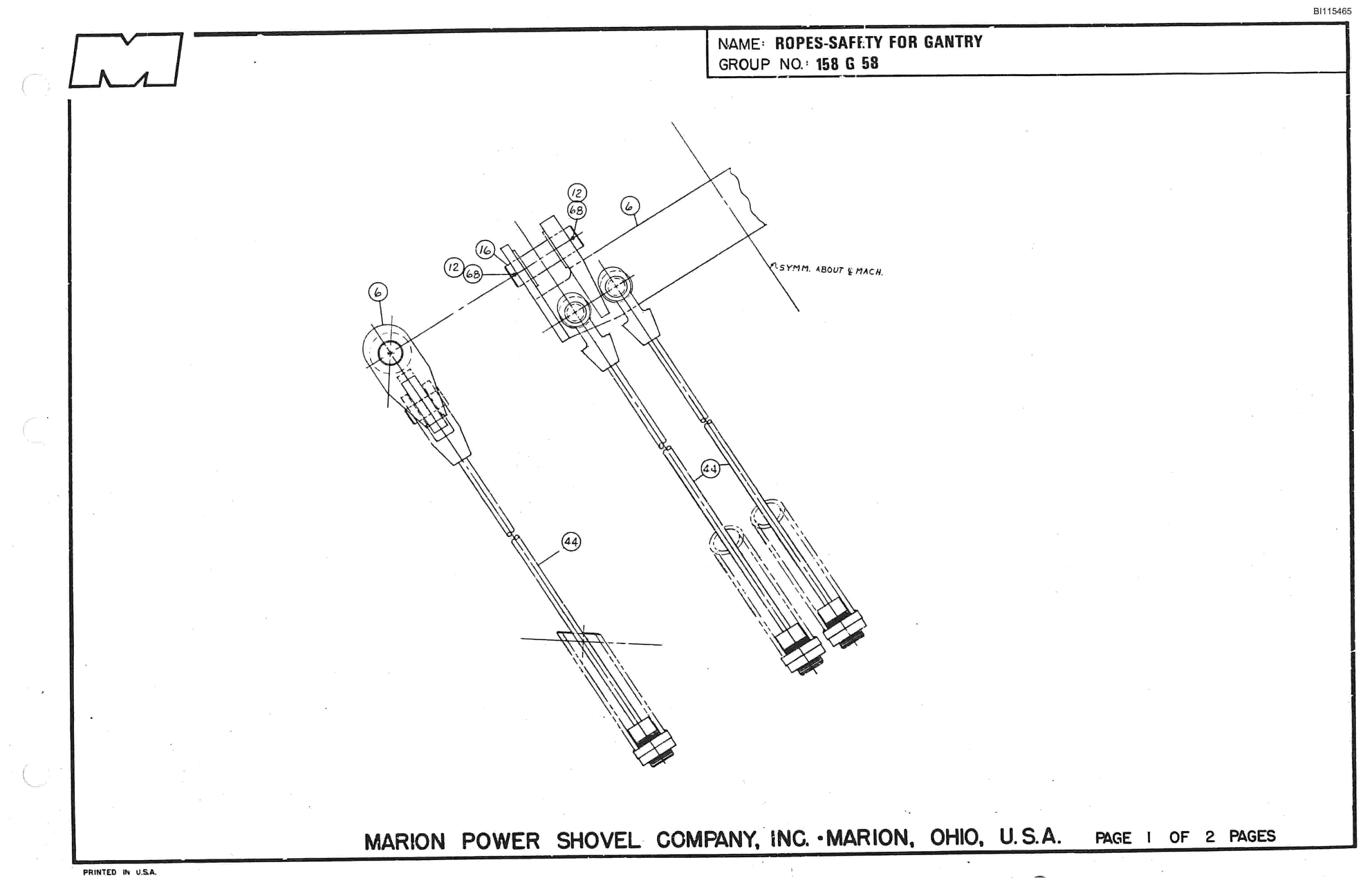 Bucyrus 8200 Parts Catalog BI115465-3