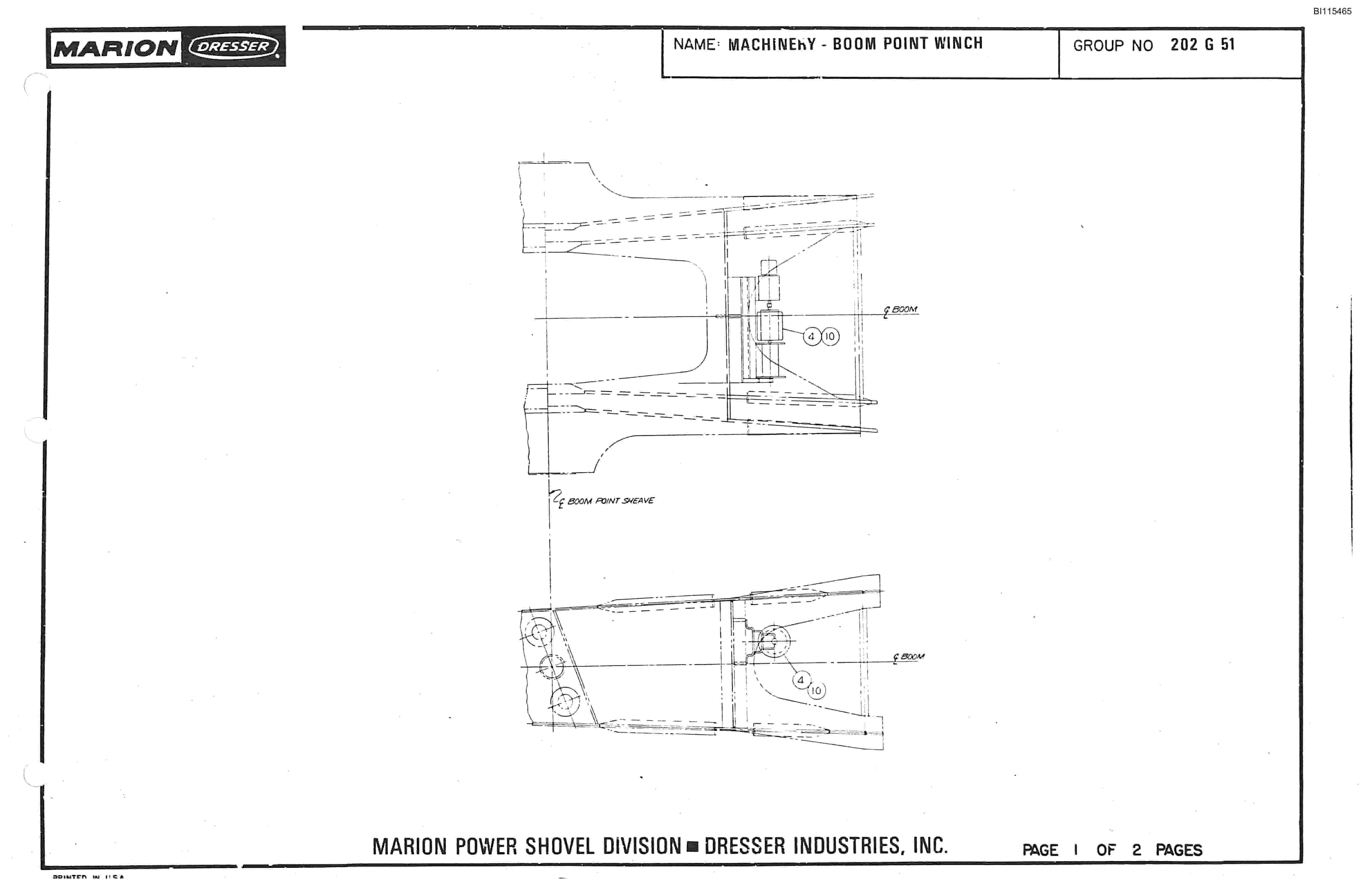 Bucyrus 8200 Parts Catalog BI115465-4